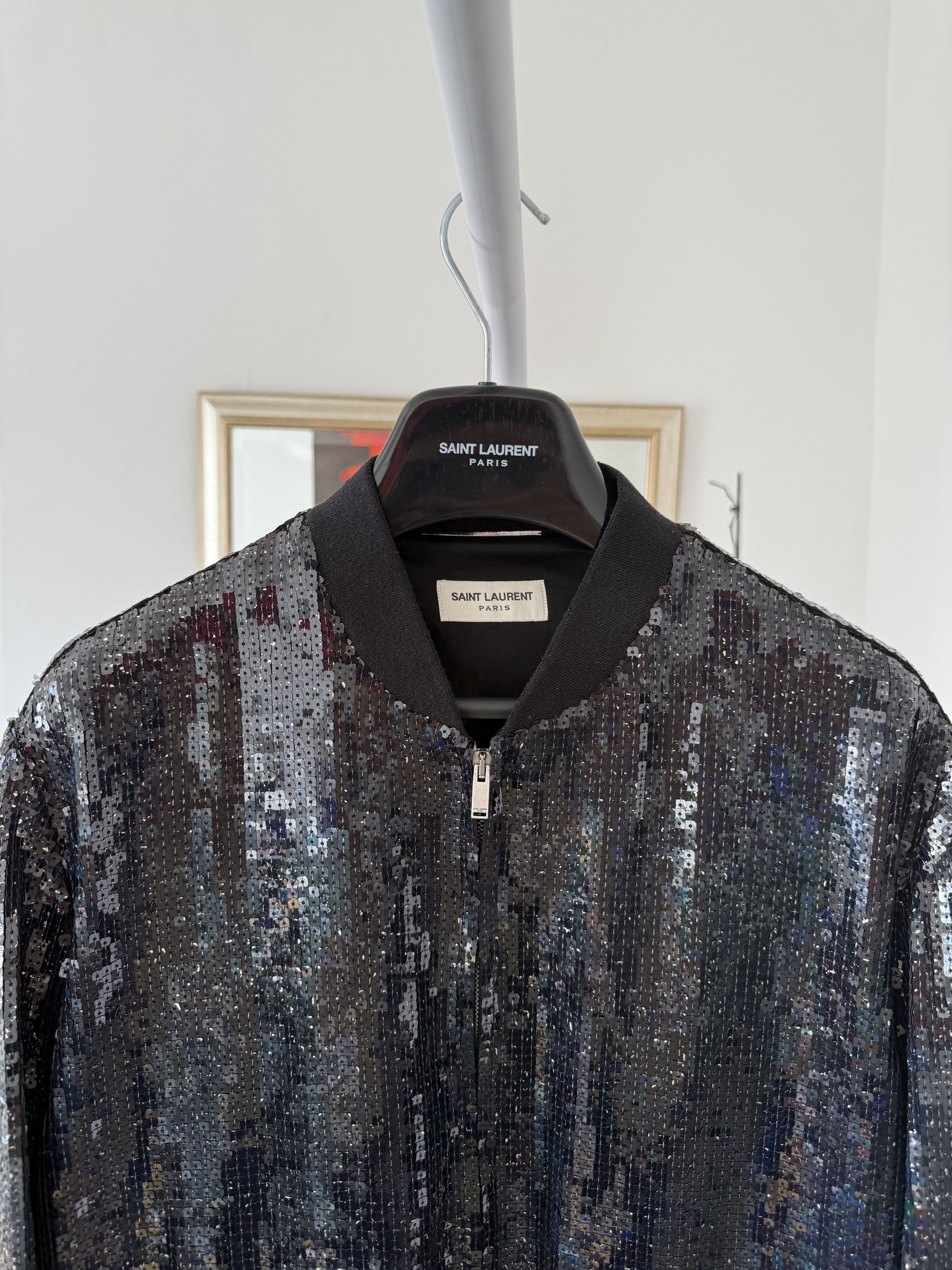 Saint Laurent Paris Saint Laurent Sequin Teddy Bomber Jacket Size US L / EU 52-54 / 3 - 4 Thumbnail