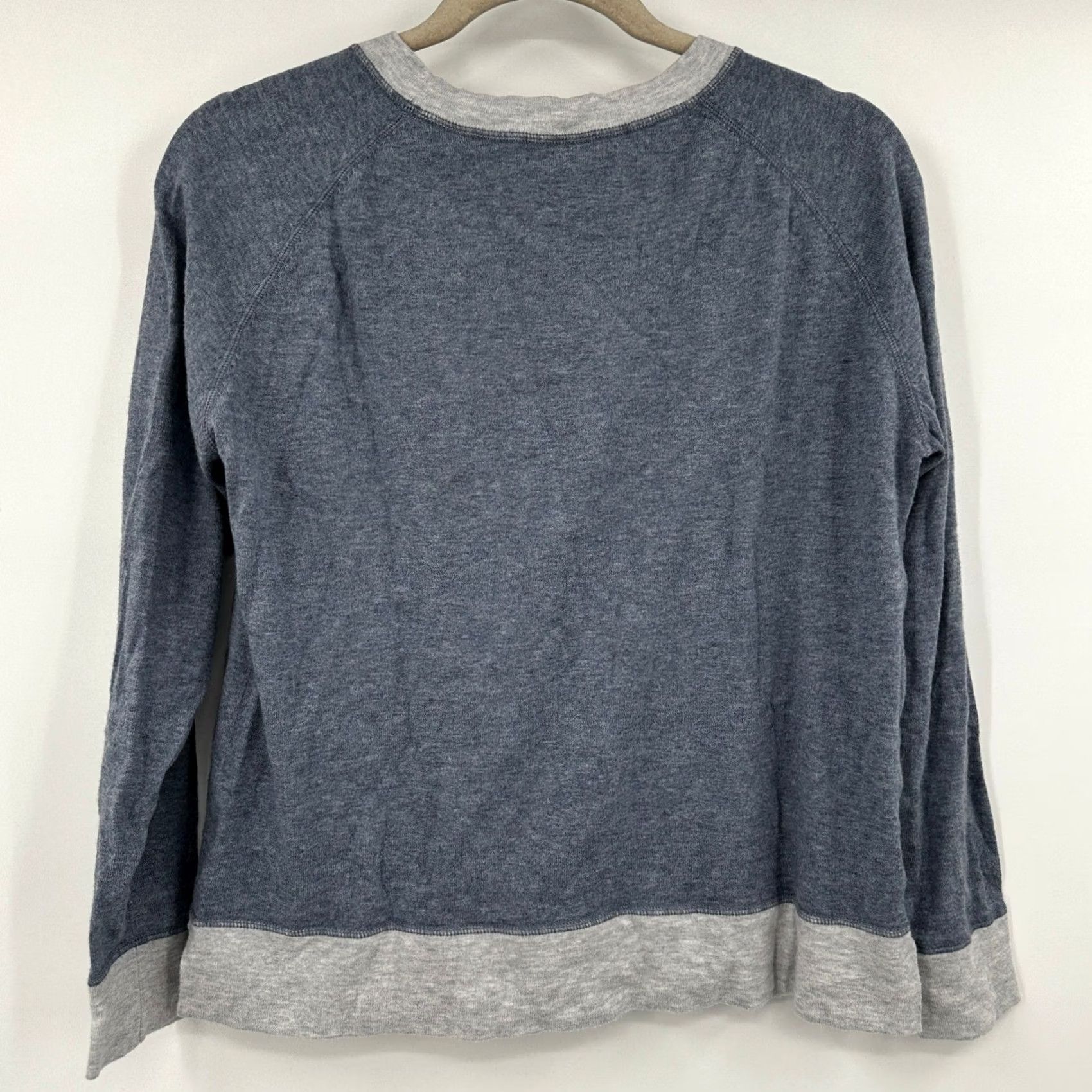 Vintage Kinross Cashmere Womens Pullover Sweatshirt Blue Grey Heathered Raglan Long Sleeve Size S / US 4 / IT 40 - 6 Thumbnail