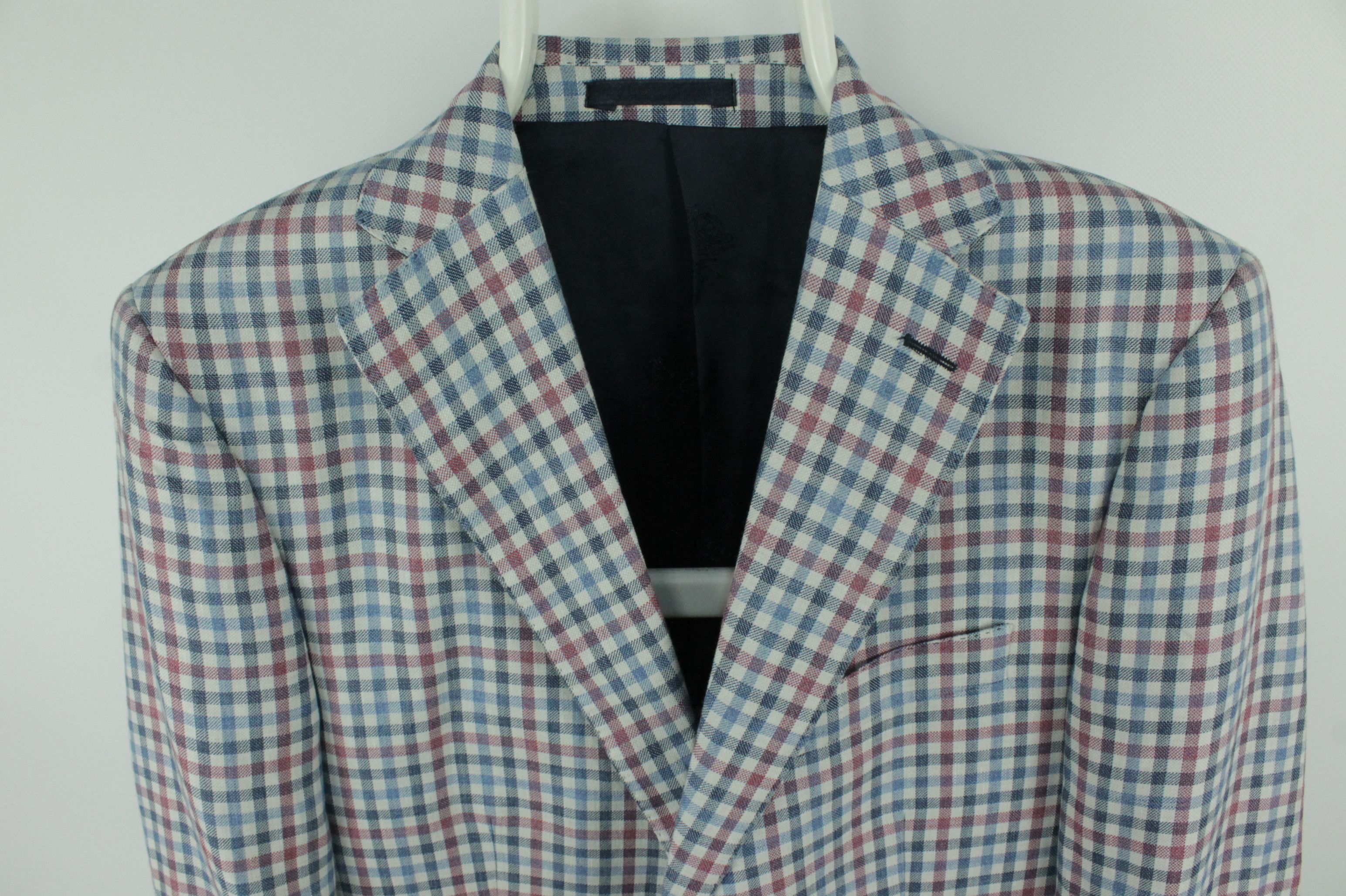 Boggi Boggi Milano Linen Wool Gingham Sport Coat Blazer Men's Size US M / EU 48-50 / 2 - 2 Thumbnail