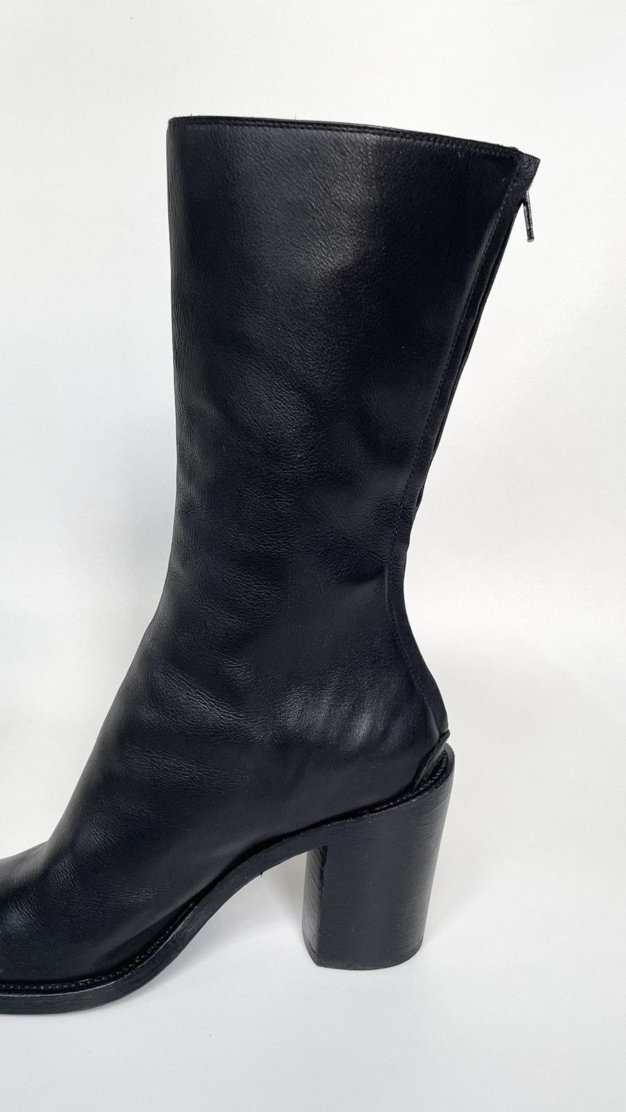 Haider Ackermann Sample Black Leather Thigh High Boots Size US 8 / IT 38 - 8 Thumbnail