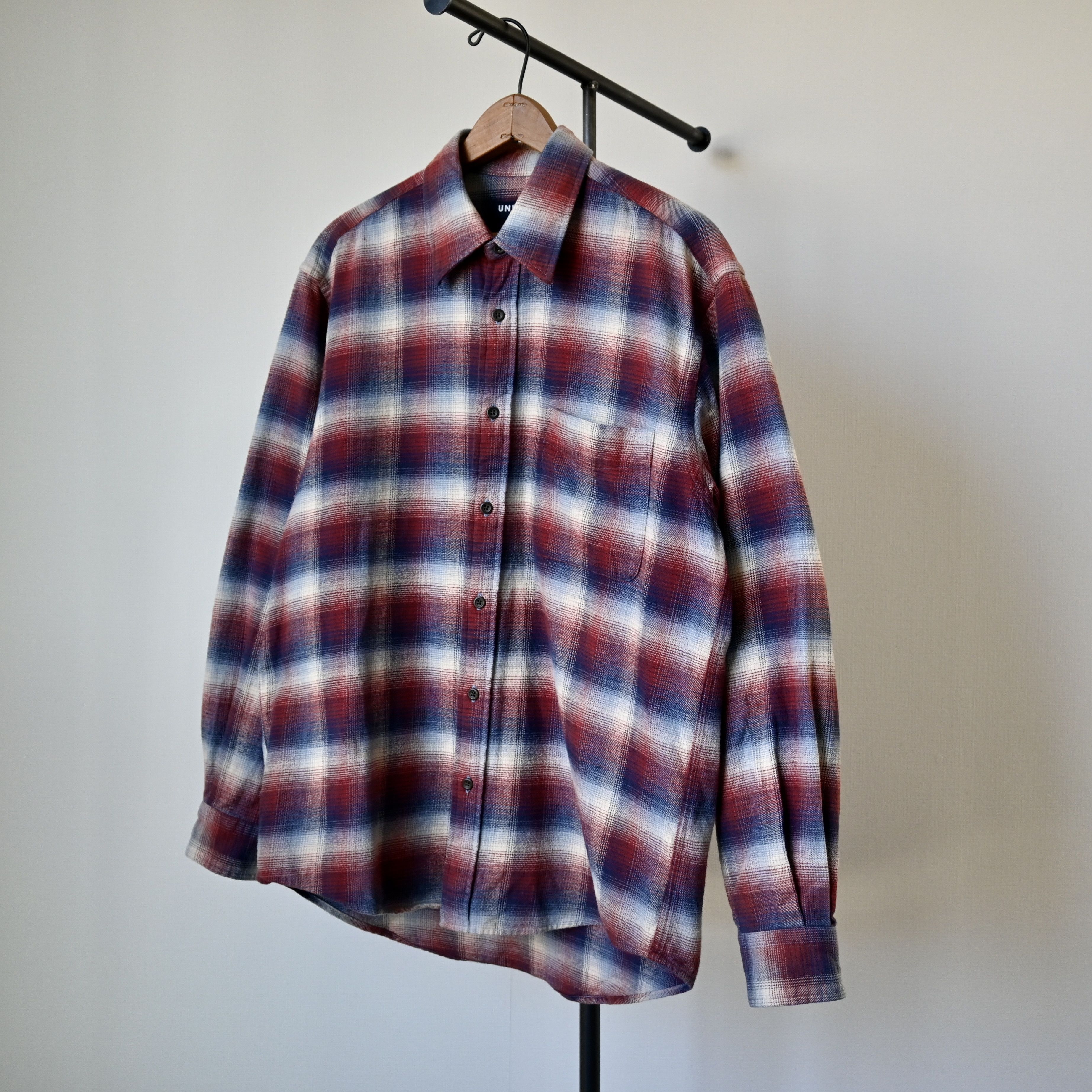 Uniqlo VTG 1990s UNIQLO ombre/shadow plaid cotton flannel shirt, M Size US M / EU 48-50 / 2 - 13 Thumbnail