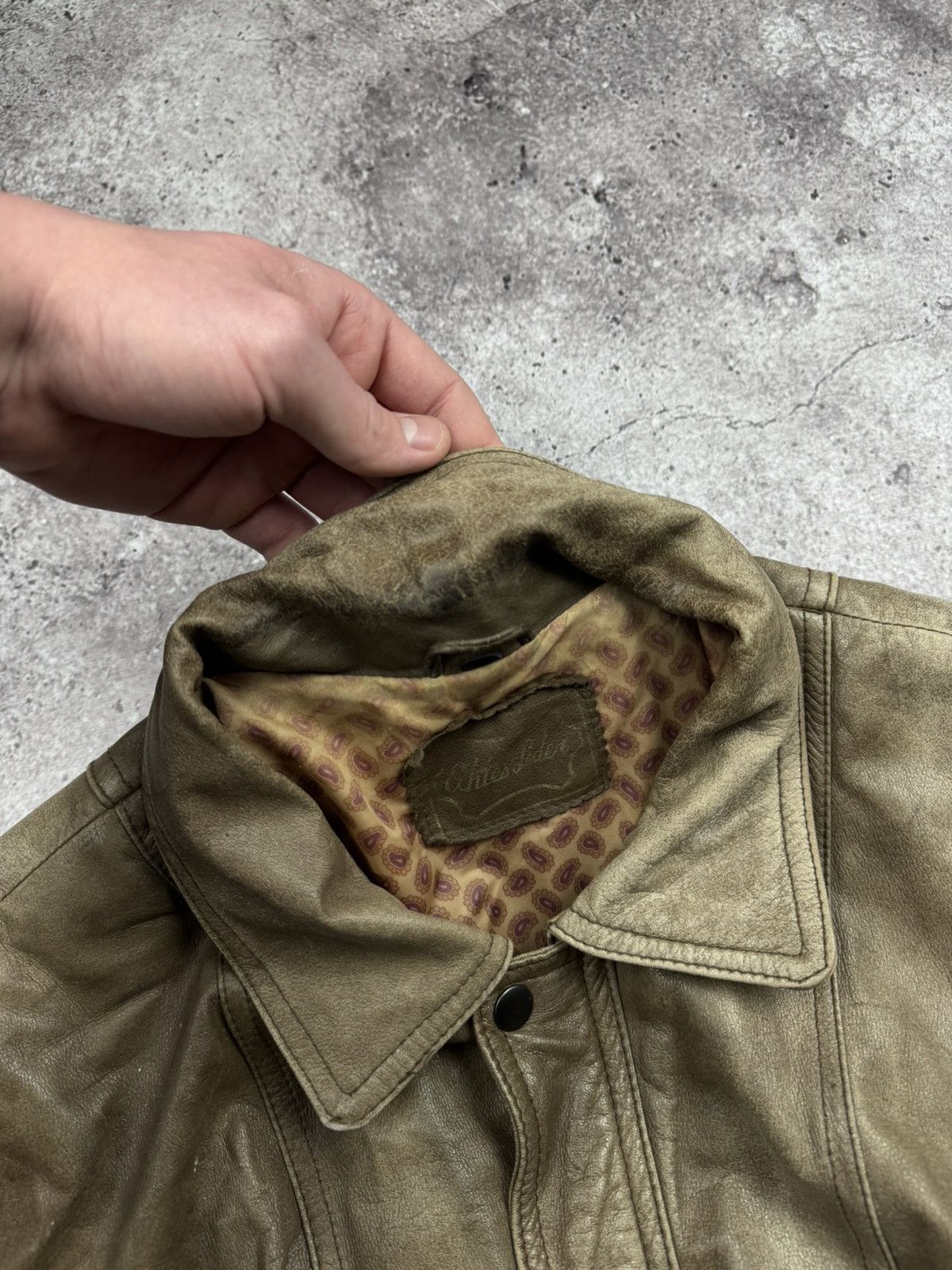 Japanese Brand Vintage Kapital Style Faded Distressed Bomber Leather Jacket Size US M / EU 48-50 / 2 - 7 Thumbnail