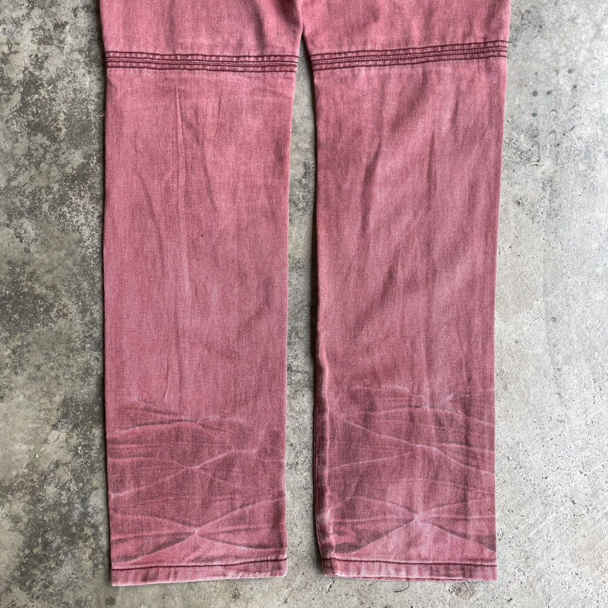 semanticdesign 🔥🇯🇵Semantic Design Emo Rock Gothic Bikers Maroon Denim Jeans Size US 33 - 6 Thumbnail
