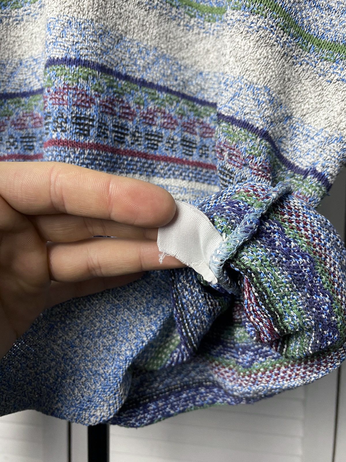 Coogi × Japanese Brand Vintage 80s Coogi Style Striped Knit Polo Neck Sweater Size US M / EU 48-50 / 2 - 14 Thumbnail