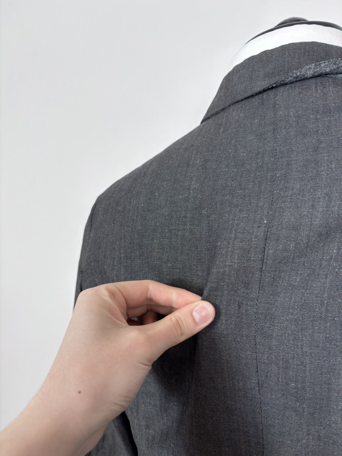 Dolce & Gabbana Dolce & Gabbana Men’s Vintage Grey Linen Wool Blazer Jacket Size 44R - 12 Thumbnail