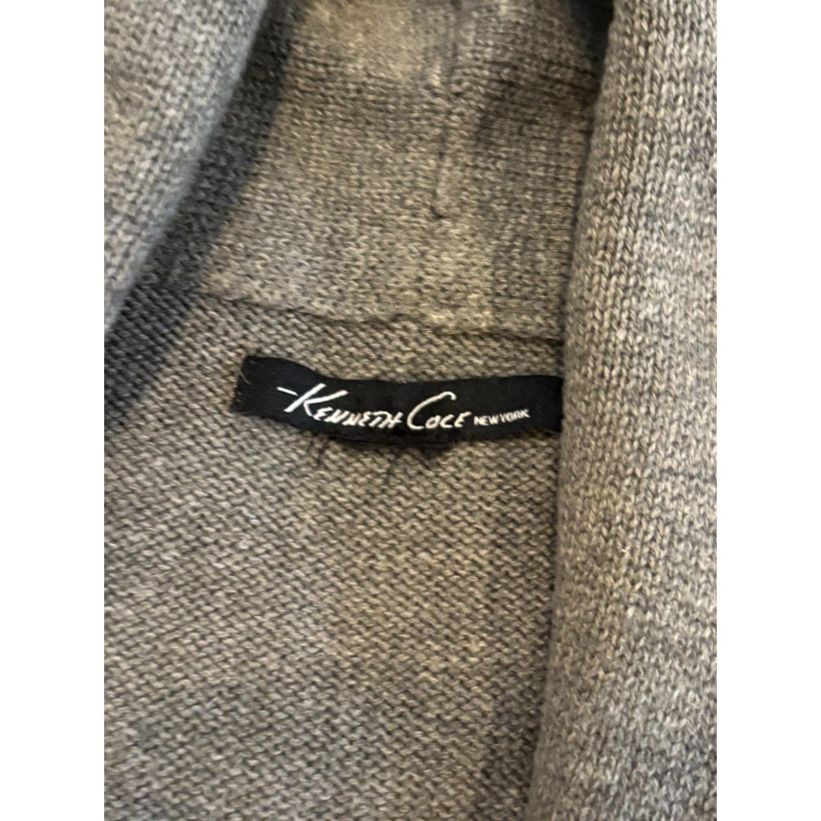 Kenneth Cole Kenneth Cole Open Front Cardigan Sweater Women S Gray Long Sleeve Casual Cozy Size S / US 4 / IT 40 - 2 Thumbnail