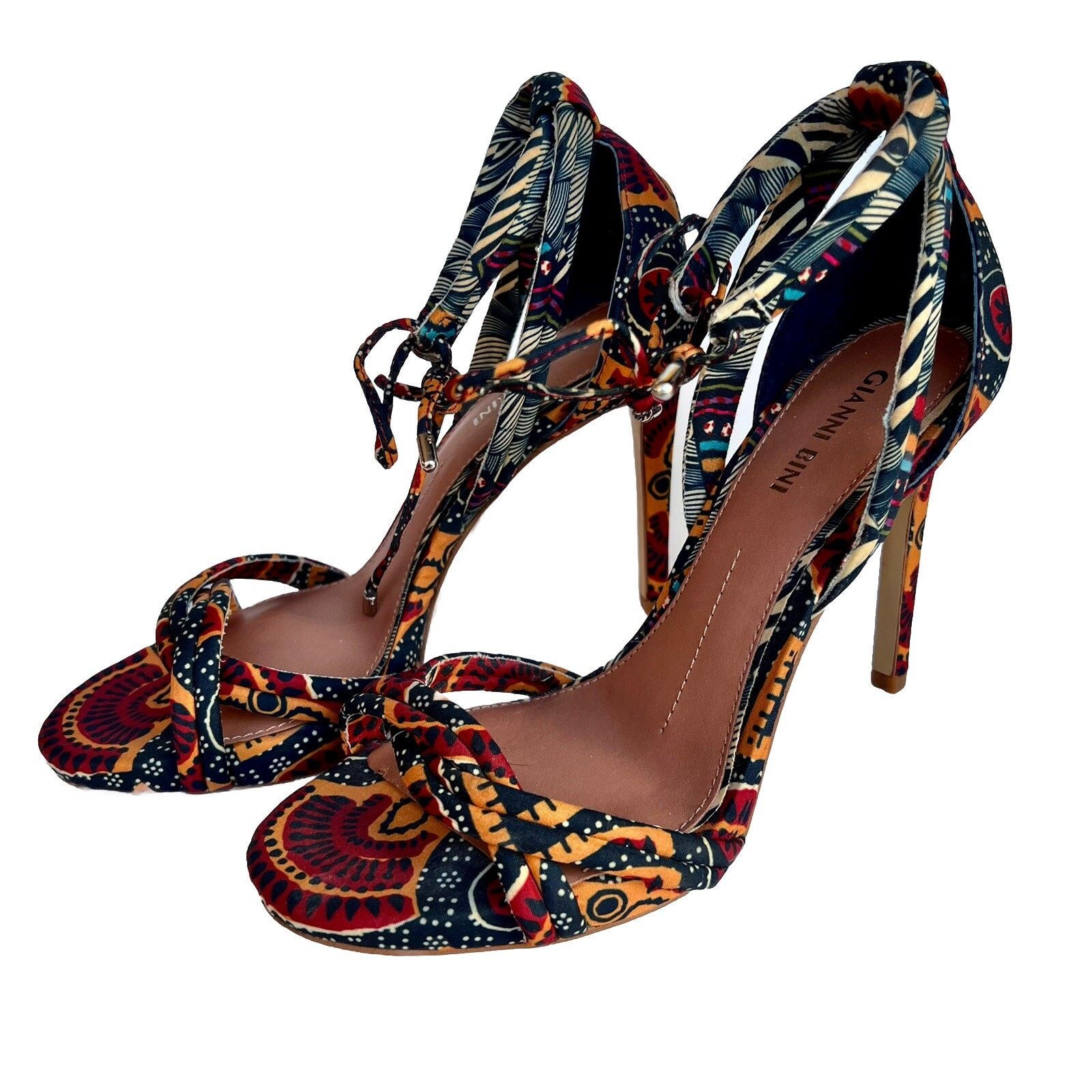 Other NEW Gianni Bini 7.5M African Ankle Tie Leather Stiletto Size US 7.5 / IT 37.5 - 1 Thumbnail