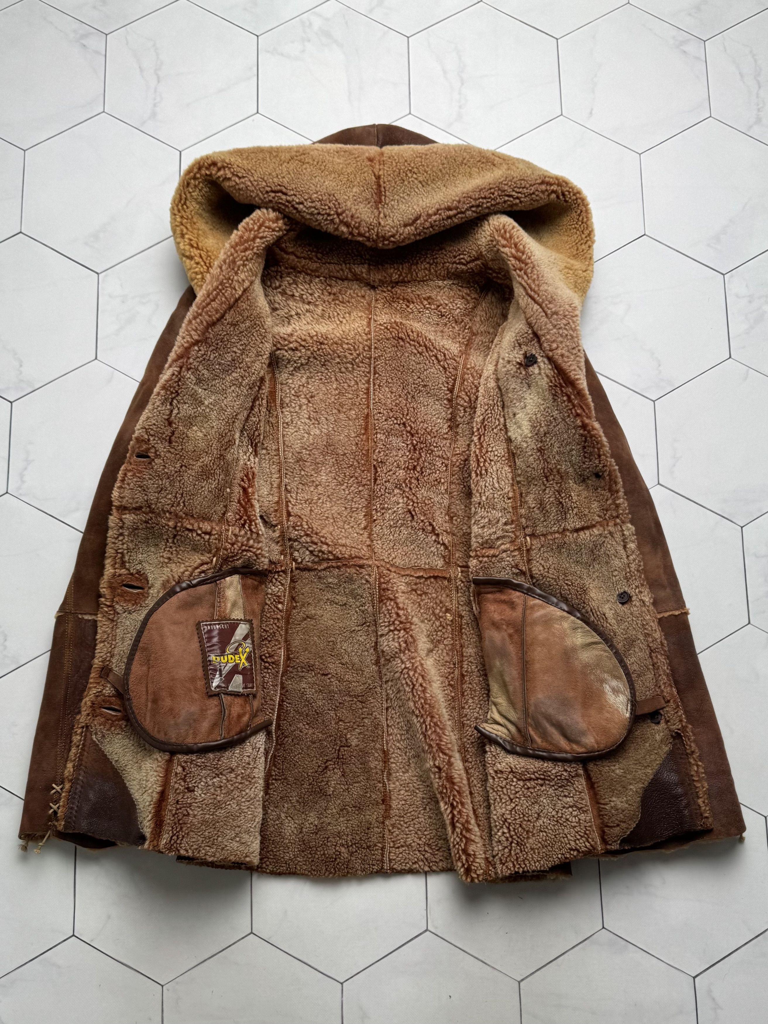 Vintage Vintage Real Sheepskin Hooded Coat (B550) Size L / US 10 / IT 46 - 9 Thumbnail