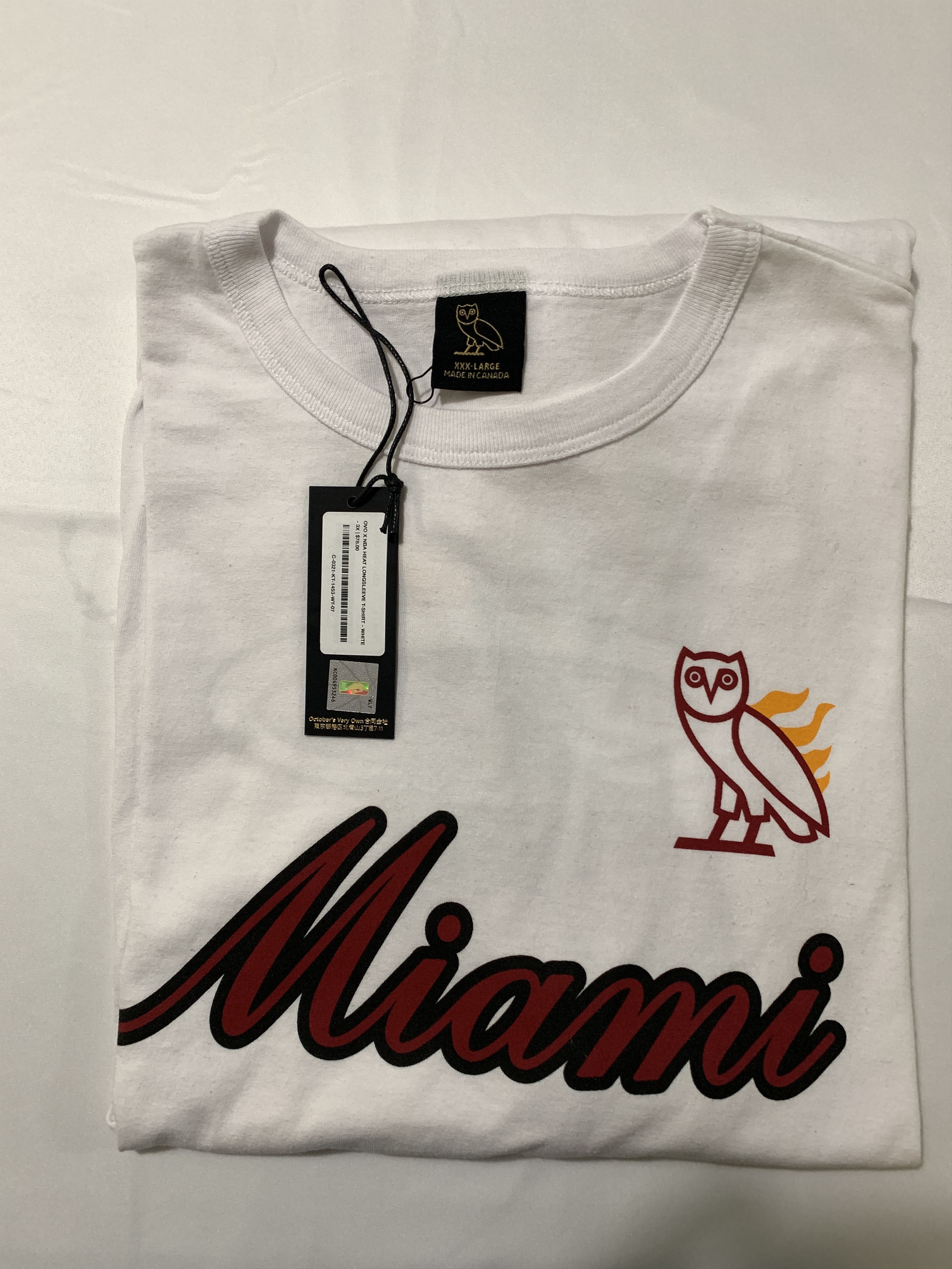 Drake OVO X NBA MIAMI HEAT LONG SLEEVE - XXXL Size US XXL / EU 58 / 5 - 5 Thumbnail