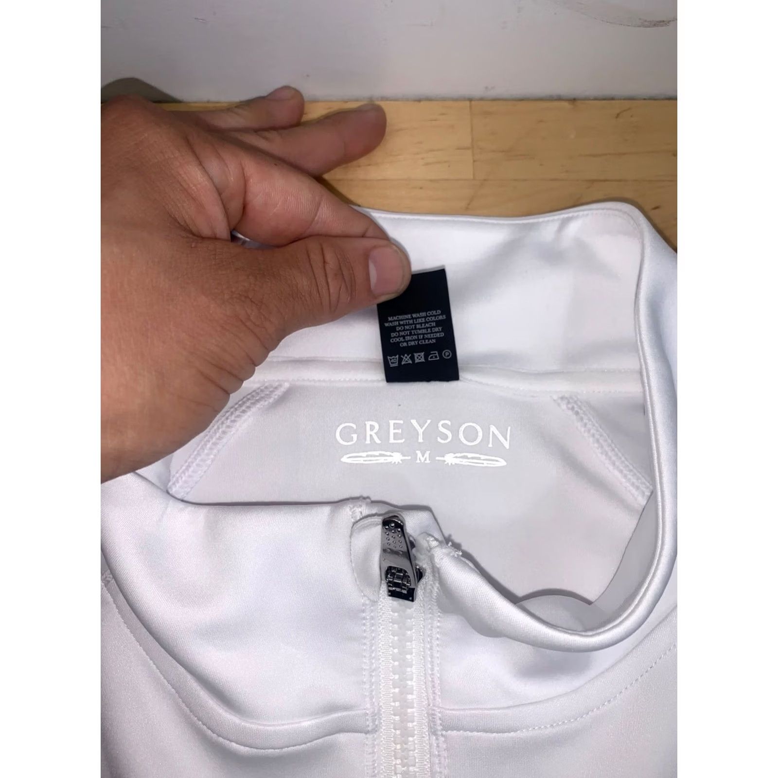 Vintage Greyson 1/4 Zip Pullover Women M White Golf Activewear Stretch Mock Neck Long Sleeve Size M / US 6-8 / IT 42-44 - 3 Thumbnail