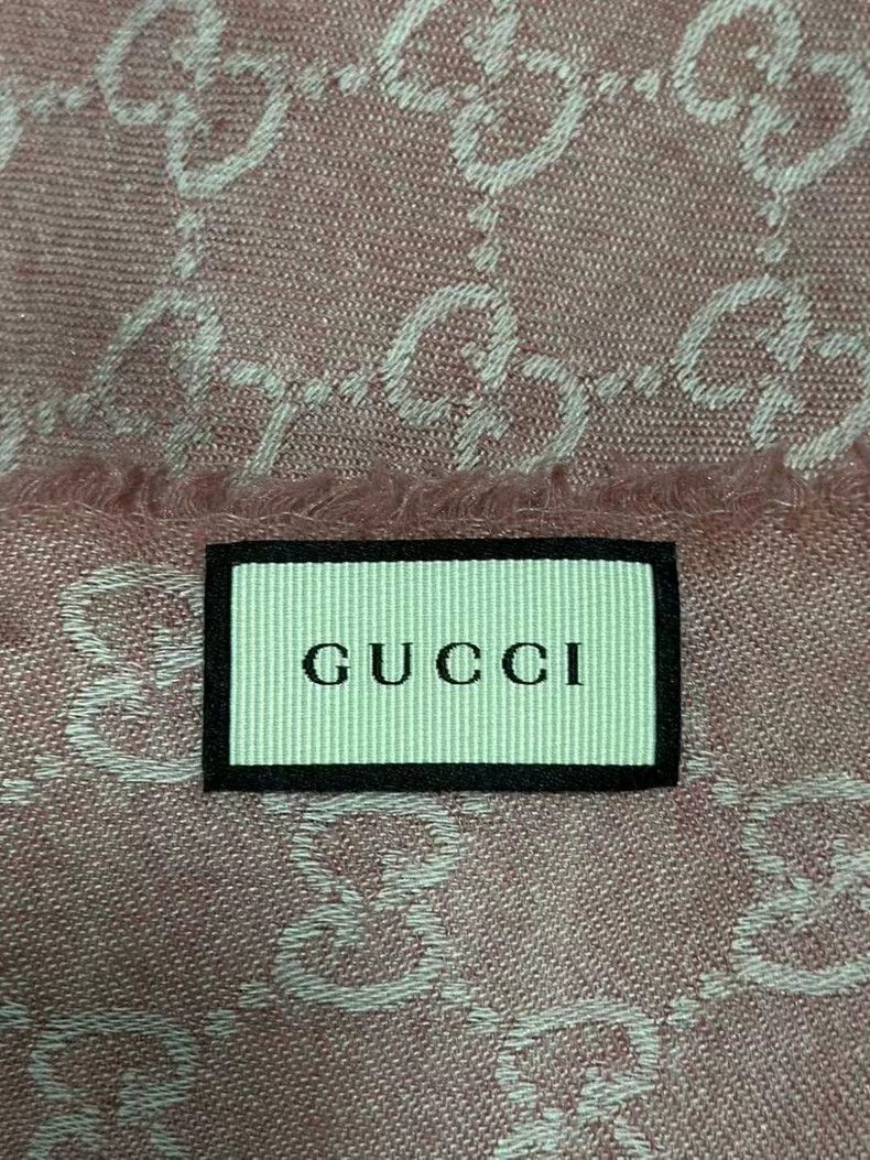 Gucci GUCCI Pink Wool Scarf with Logo Print-2506 Size ONE SIZE - 5 Thumbnail