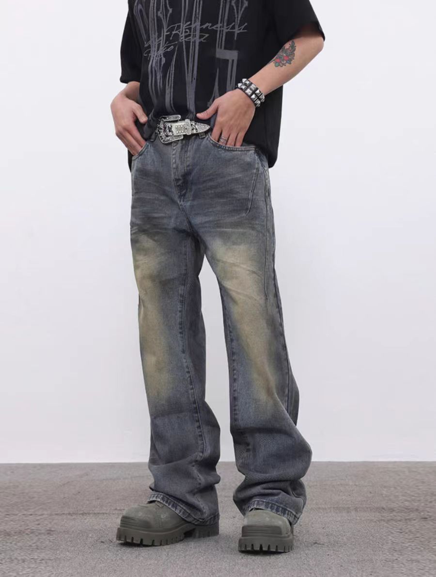 Japanese Brand × Jean Washed vintage wide leg baggy straight leg jeans Size US 33 - 5 Thumbnail