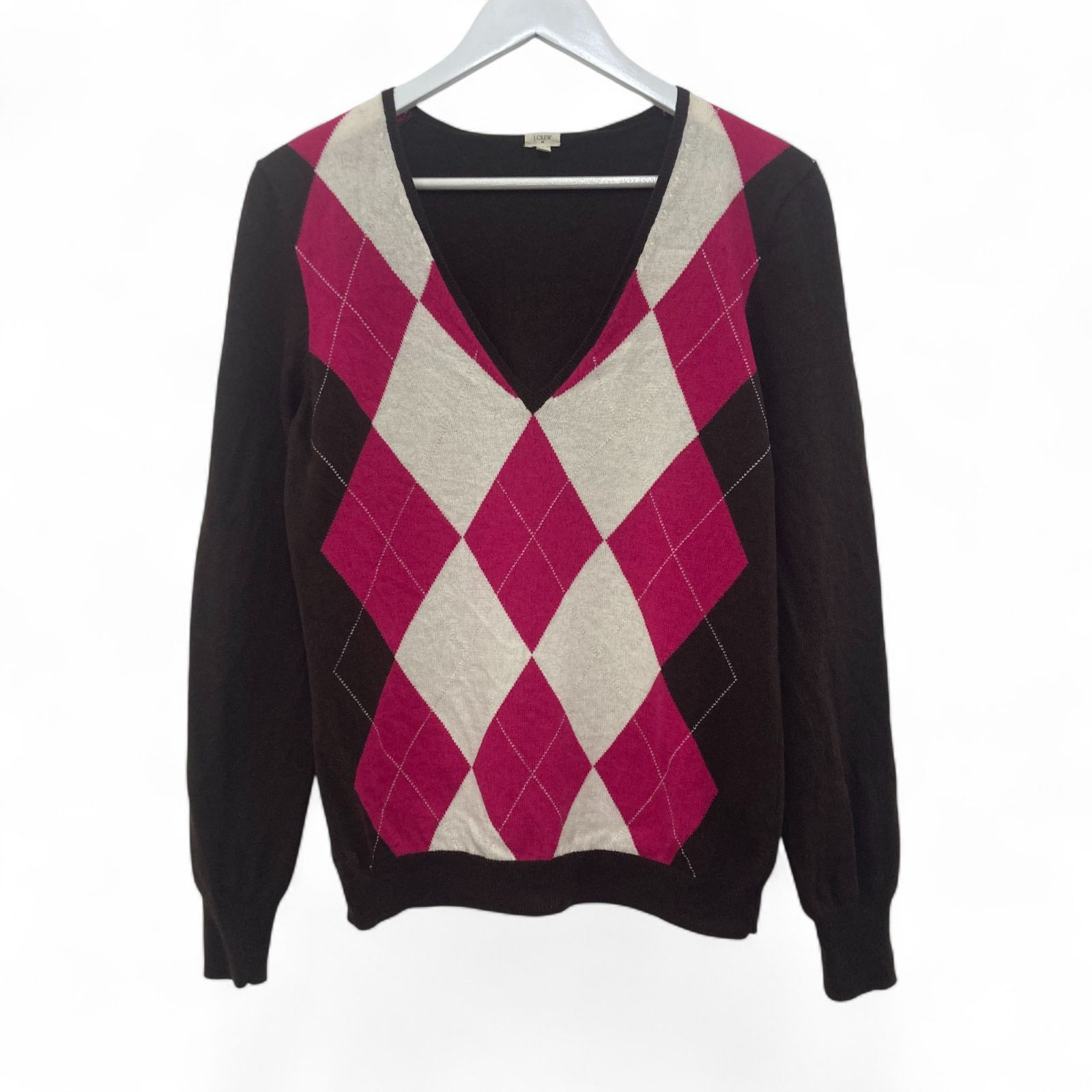 J.Crew J.Crew Argyle Wool Blend Sweater Size L / US 10 / IT 46 - 2 Thumbnail