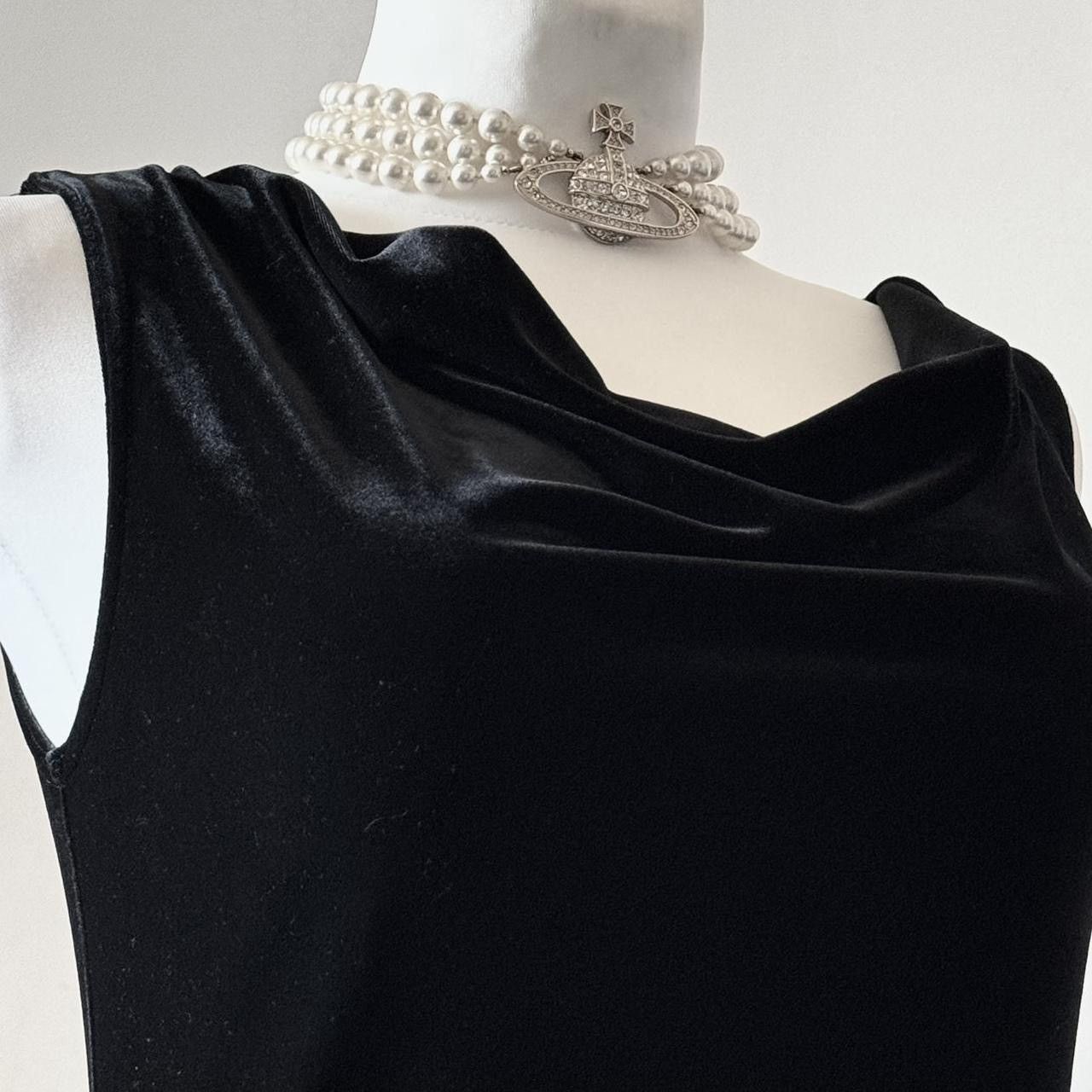 Vintage Iconic black velvet drapes dress Size S / US 4 / IT 40 - 4 Thumbnail