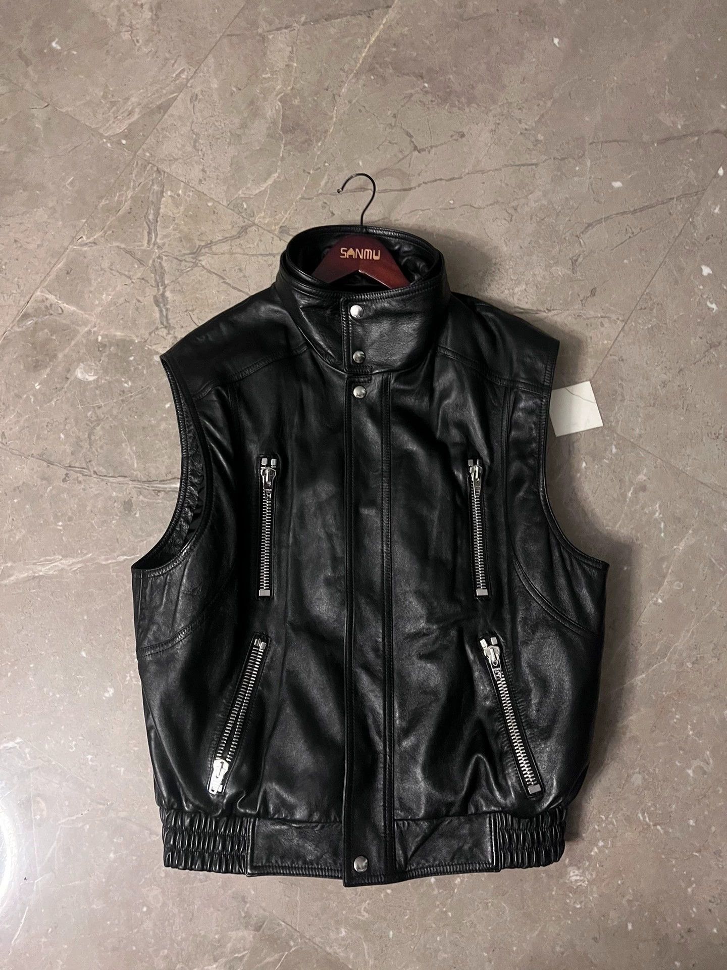Celine Black Leather Vest with Zip Pockets Size US M / EU 48-50 / 2 - 1 Thumbnail