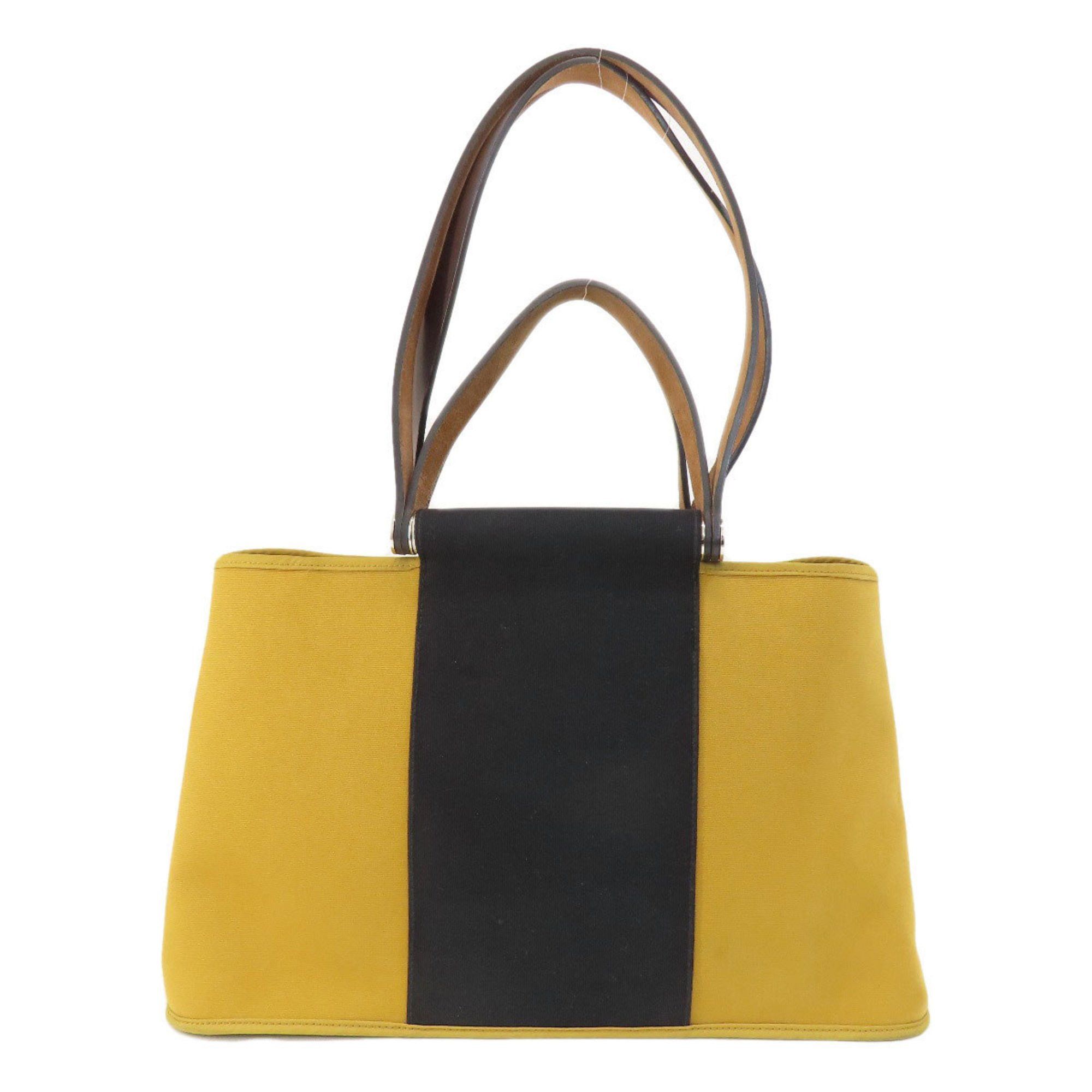image of Hermes Saccabag Pm Yellow Tote Bag Canvas Women's Hermes in Black
