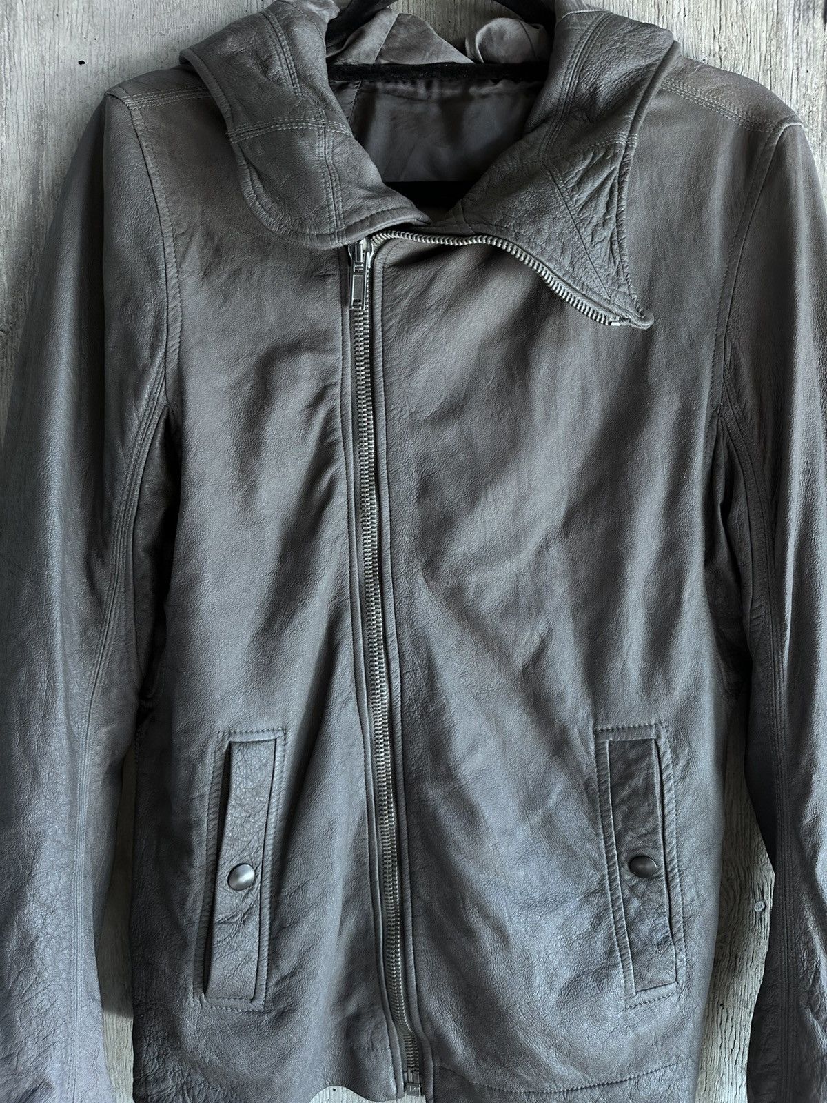 Rick Owens RICK OWENS SCUBA BULLET DUST LEATHER JACKET Size US M / EU 48-50 / 2 - 3 Thumbnail