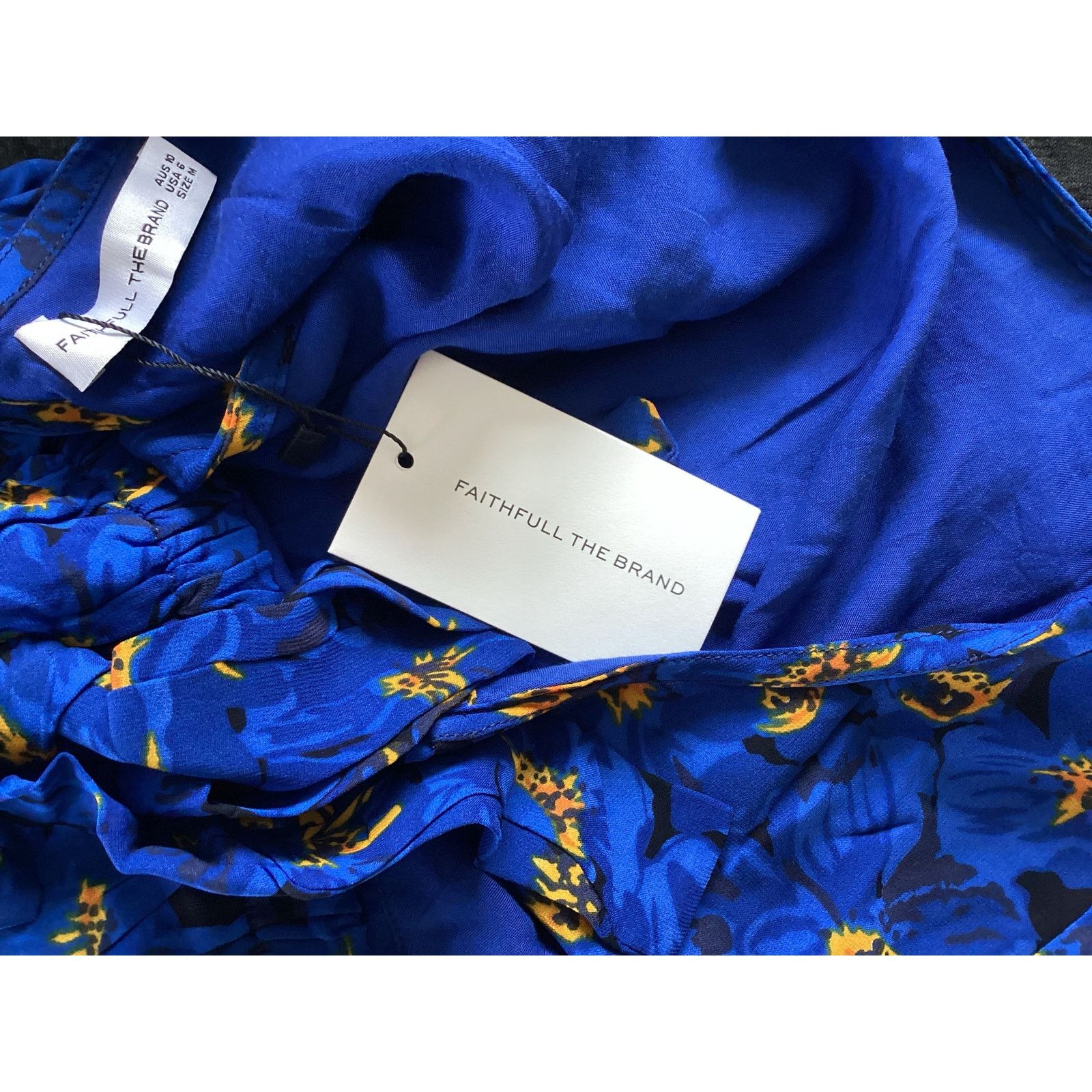 FAITHFULL NWT Faithfull The Brand La JoyaFloral Blue Maxi Dress Sz 6 Size M / US 6-8 / IT 42-44 - 8 Thumbnail