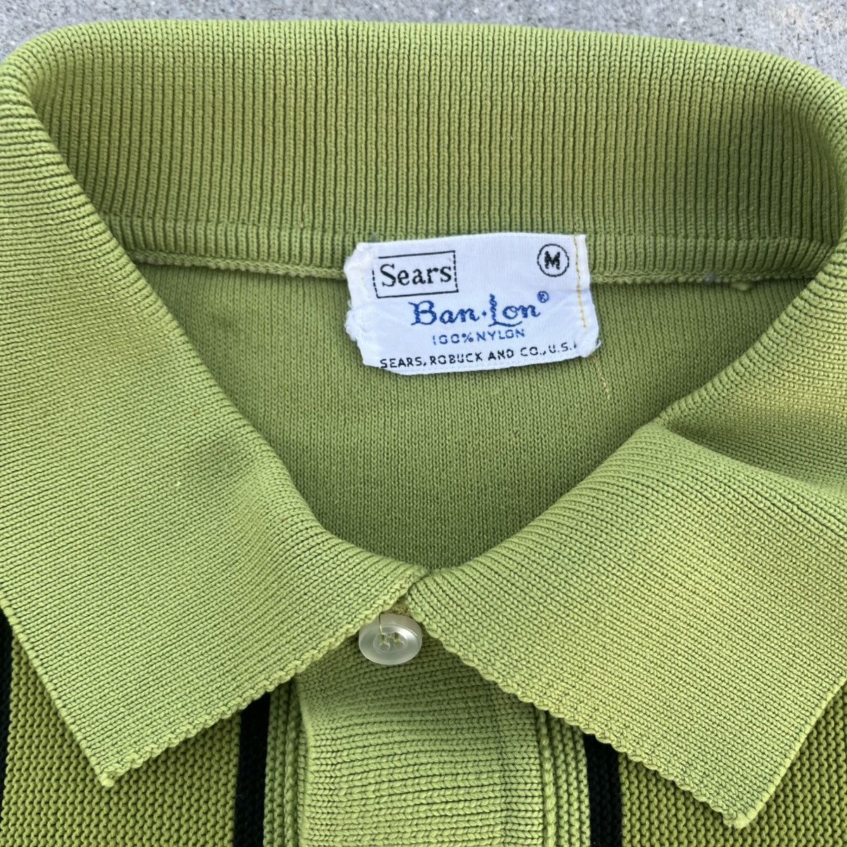 Vintage Vintage 1960s avocado green Sears Ban Lon striped polo shirt Size US M / EU 48-50 / 2 - 6 Thumbnail