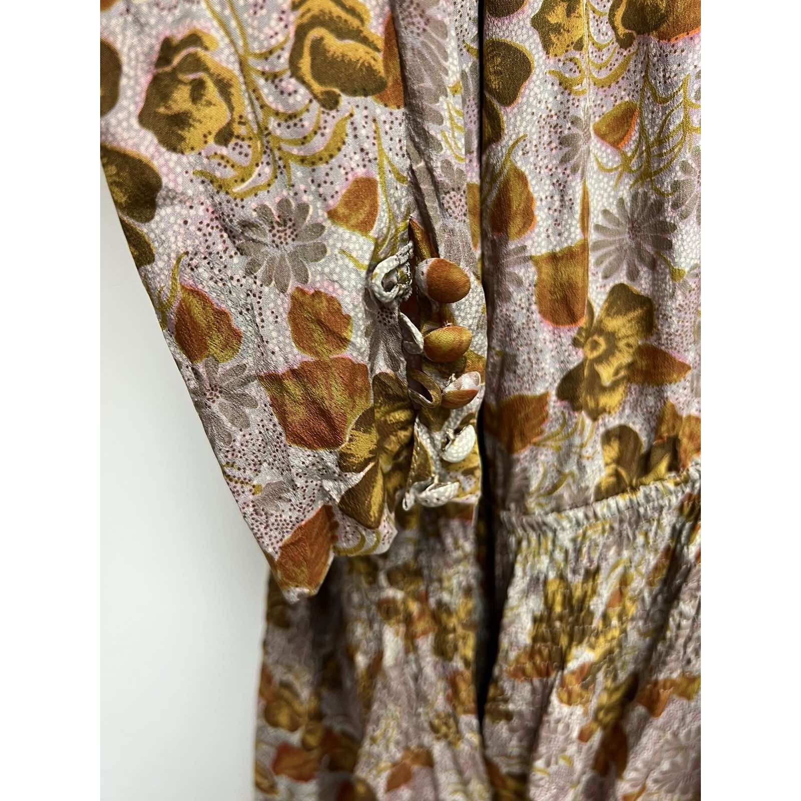 Franceschetti Francoise Floral Vintage Fall Cott maxi Dress Size L A000662 Size L / US 10 / IT 46 - 11 Thumbnail