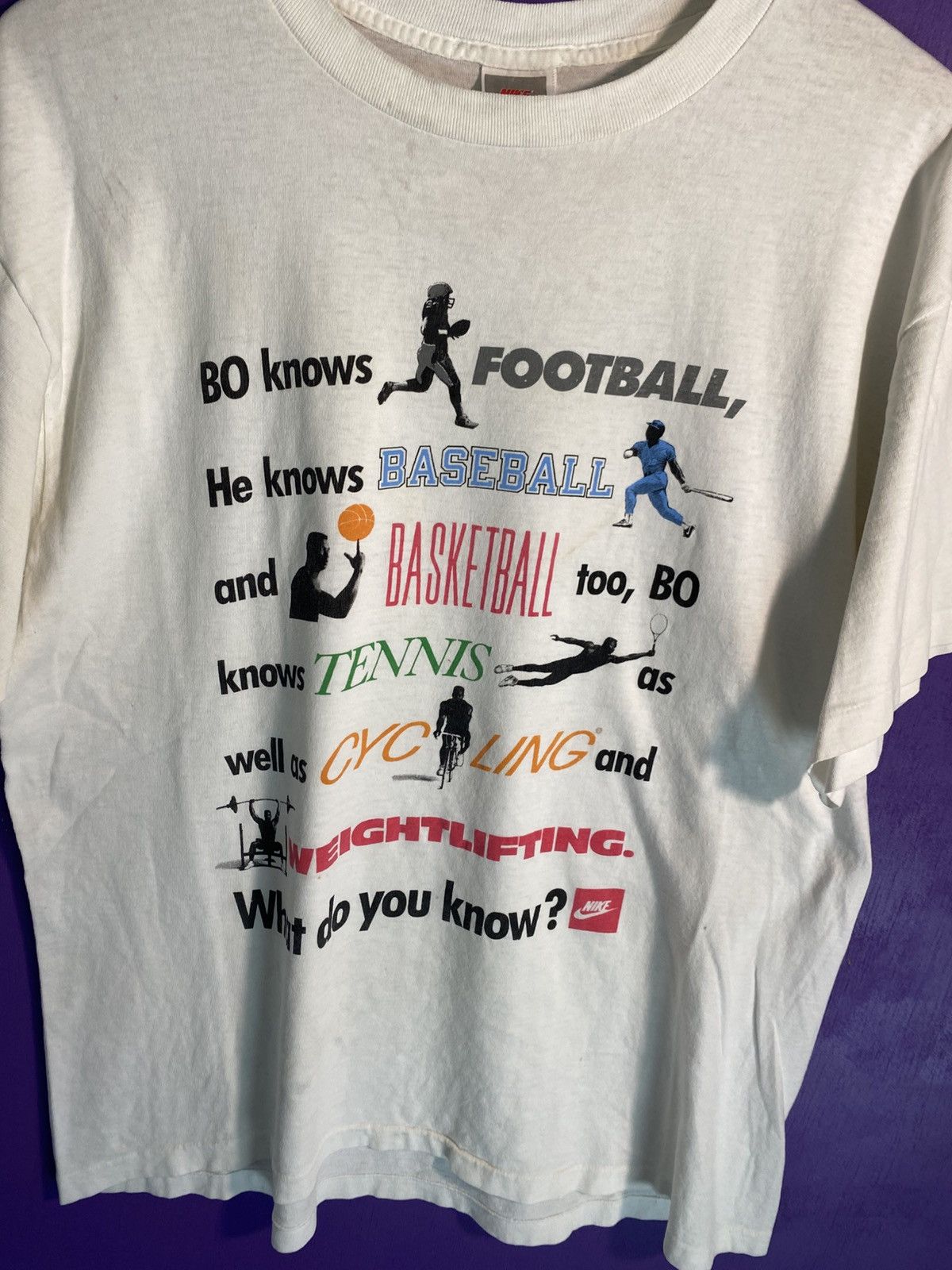 Nike Vintage 80s Nike Bo knows sports t-shirt Size US L / EU 52-54 / 3 - 3 Thumbnail