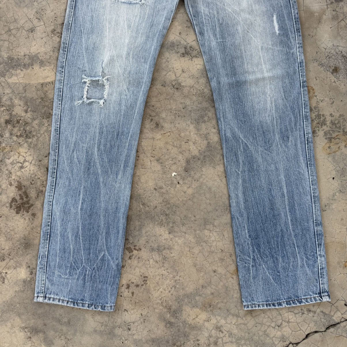 VINTAGE PINK LATTE DISTRESSED JEAN DENIM PANTS