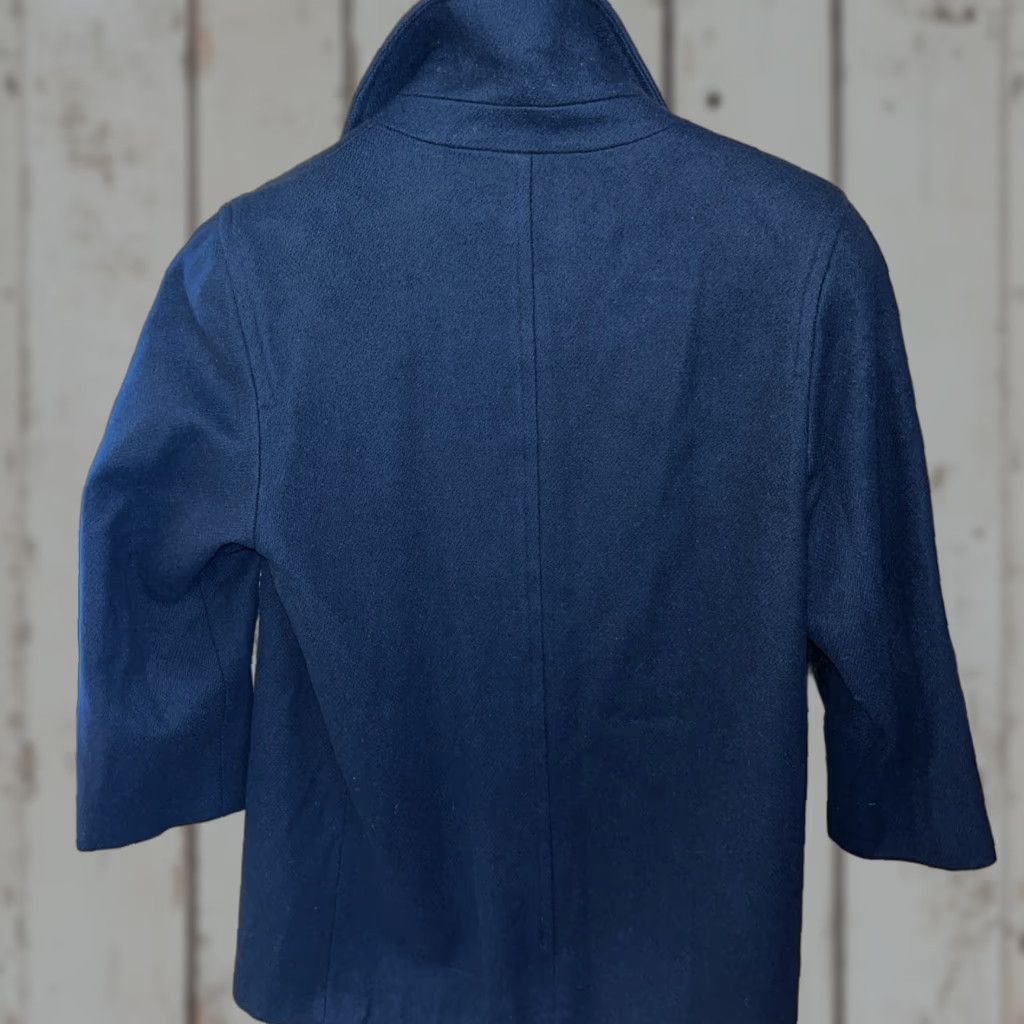 Doublet VINTAGE Mario de Pinto Wool Pea Coat Double Breasted Navy Blue Lined 1XL Women’s Winter 90s Business Womens Size XL / US 12-14 / IT 48-50 - 1 Thumbnail