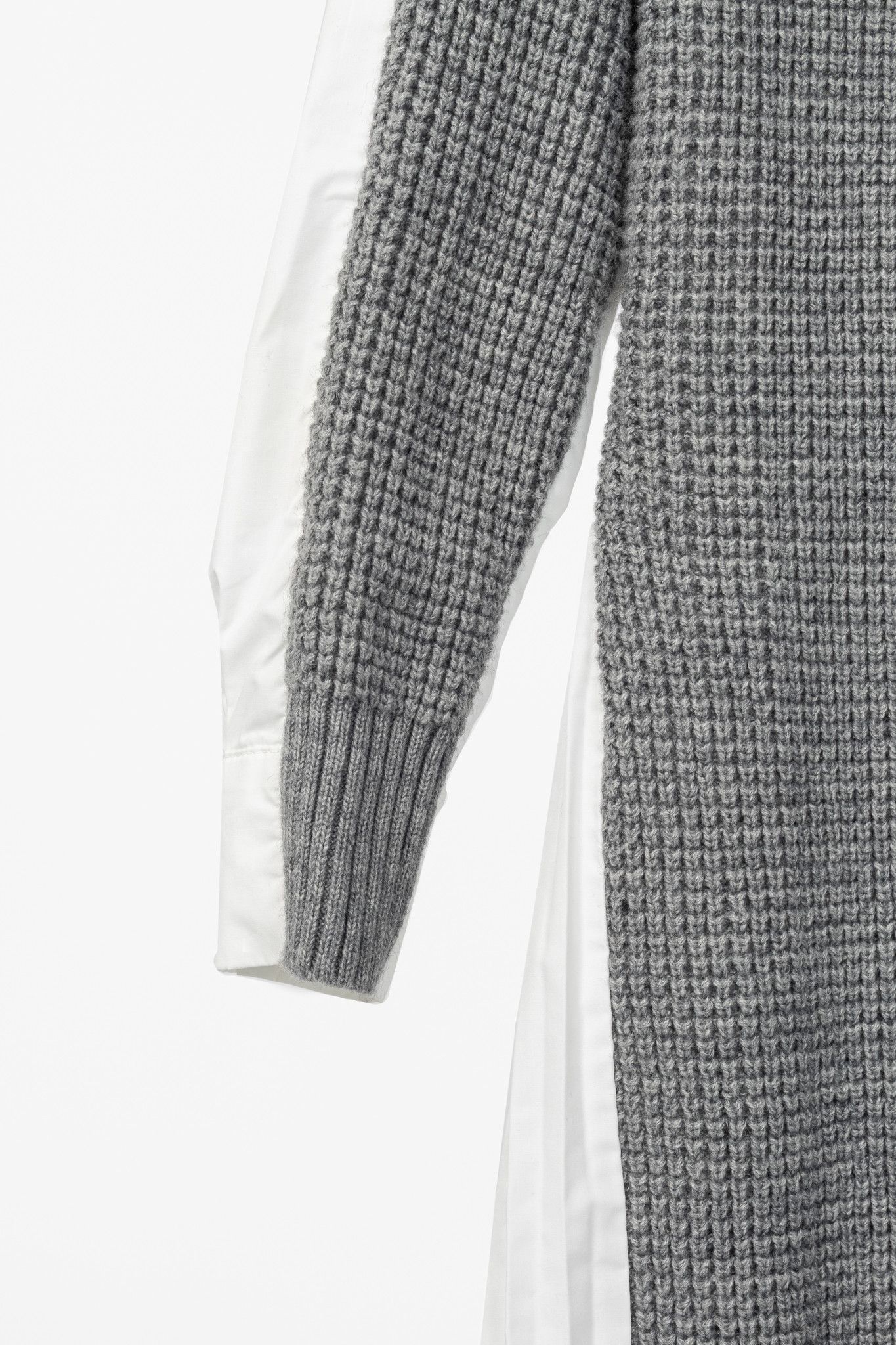 Kenzo Kenzo Grey & White Pleated-Back Sweater Shirt Dress Size M / US 6-8 / IT 42-44 - 5 Thumbnail