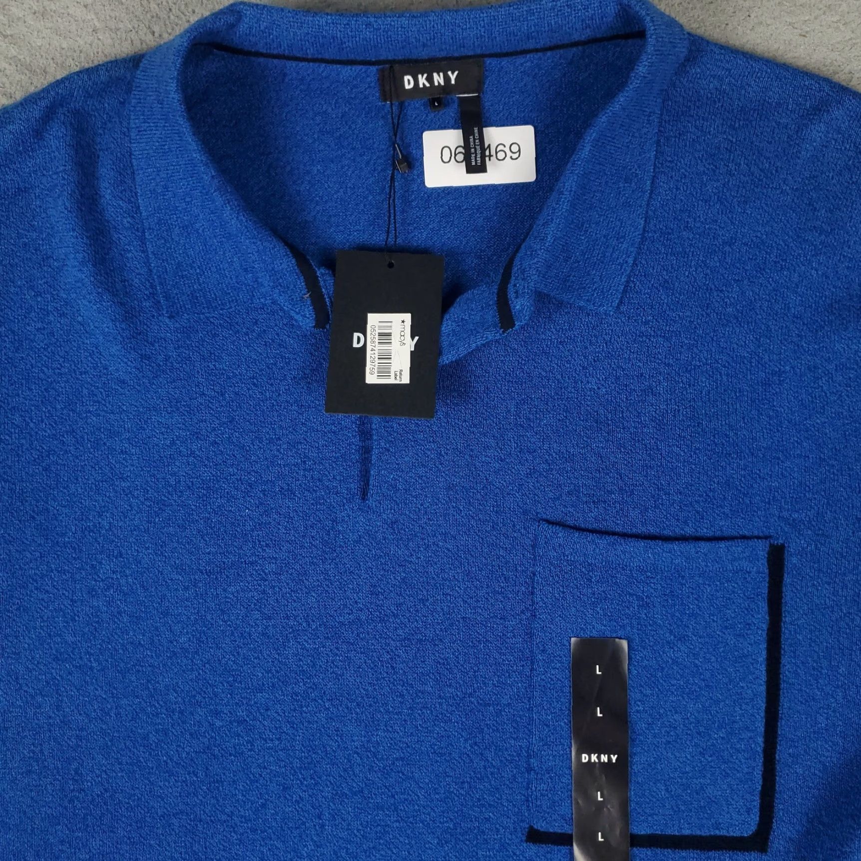 DKNY DKNY Sweater Shirt Mens Large Blue Knit Collared Pullover - Short Sleeve, Cotton, Logo, Regular Fit, All Seasons, Modern Classic, Golf/Workwear Mens Size US L / EU 52-54 / 3 - 2 Thumbnail