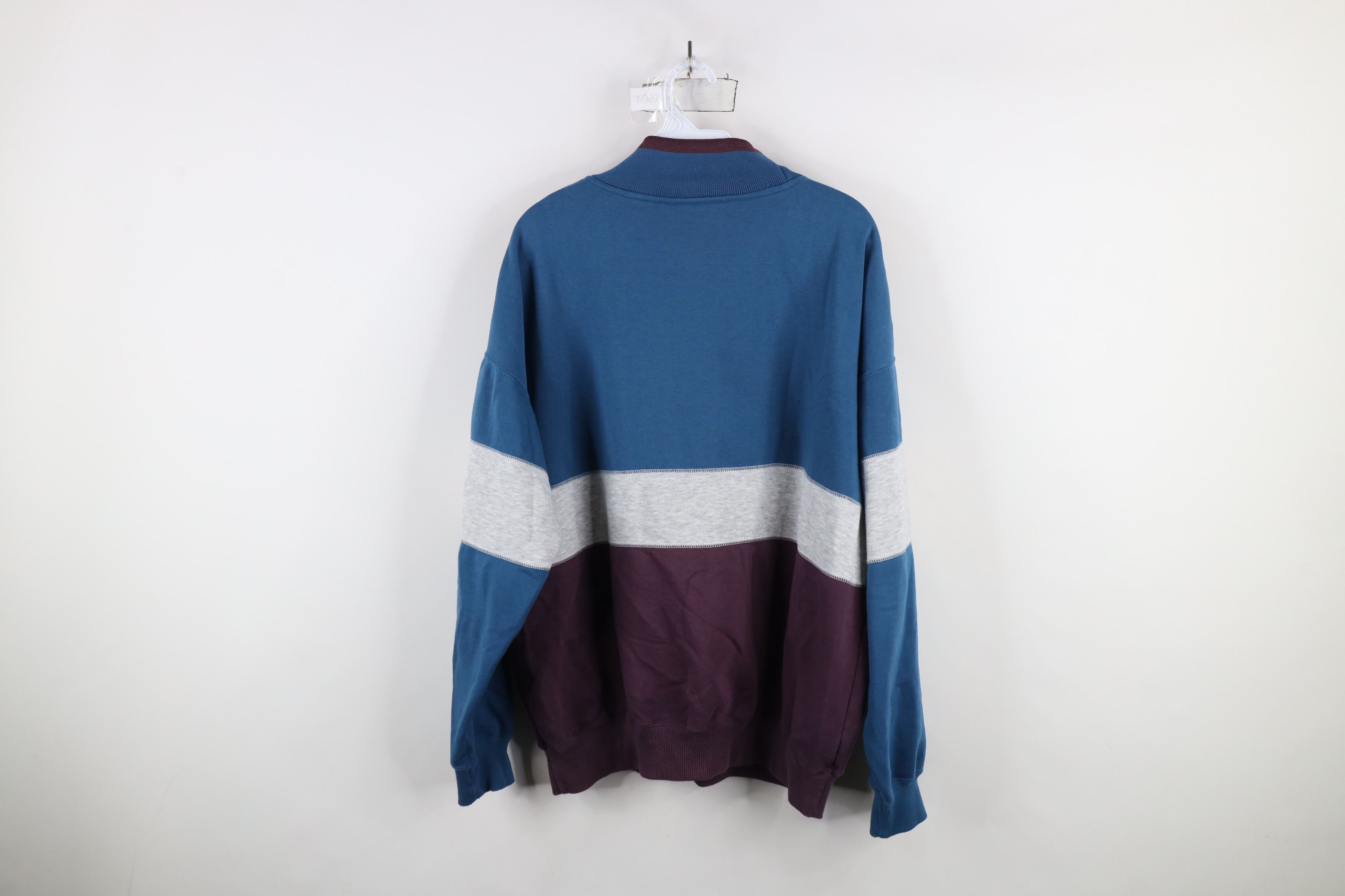 Vintage Vintage 90s Streetwear Striped Golf Mock Neck Sweatshirt Size US L / EU 52-54 / 3 - 10 Thumbnail