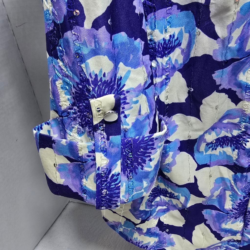 The Unbranded Brand Women's ava & grace Blue & White Floral Tunic Top S Size S / US 4 / IT 40 - 7 Thumbnail