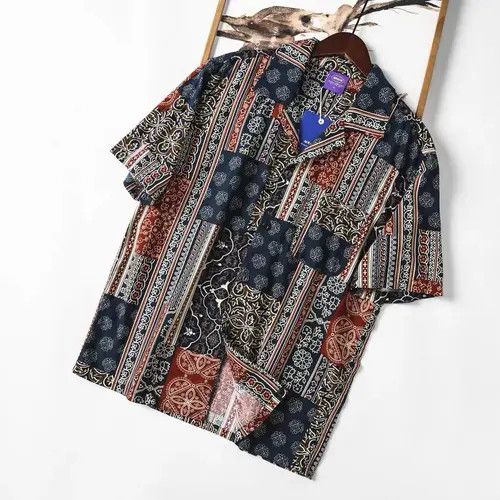 image of Art New 2022 Native Bandana Casual Shirt Multicolor in Mix, Men's (Size Medium)