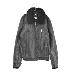 Louis Vuitton Shearling Aviator with Python, Black, 50