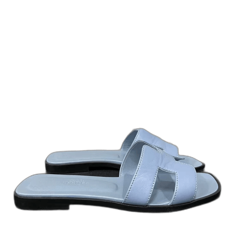 Hermes Hermes Slide Sandals in Light Blue Color-yf Size US 5.5 / EU 38 - 1 Thumbnail