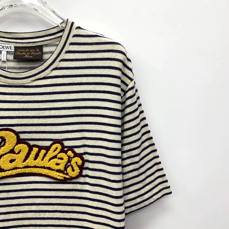 Loewe LOEWE Plaid lettered fleece striped wool round neck short Size M / US 6-8 / IT 42-44 - 3 Thumbnail