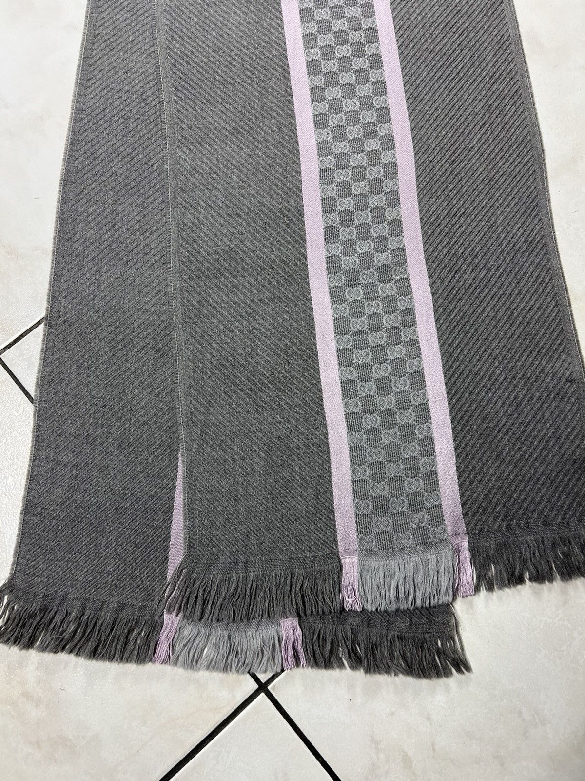 Gucci Gucci Tom Ford wool silk muffler scarf monogram stripe logo Size ONE SIZE - 17 Thumbnail