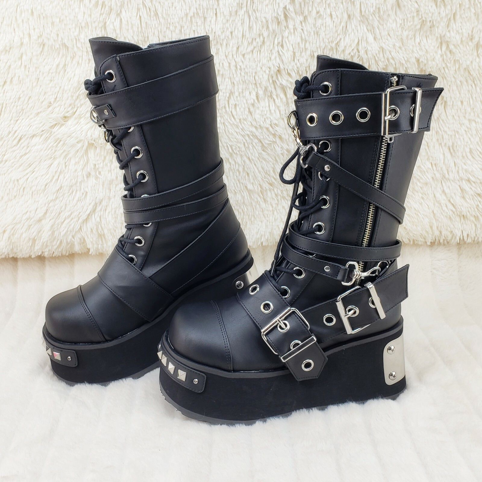 Other Trashville 250 Multi Strap Goth Punk Rock 3.25" Platform Boo Size US 12 / EU 45 - 1 Thumbnail