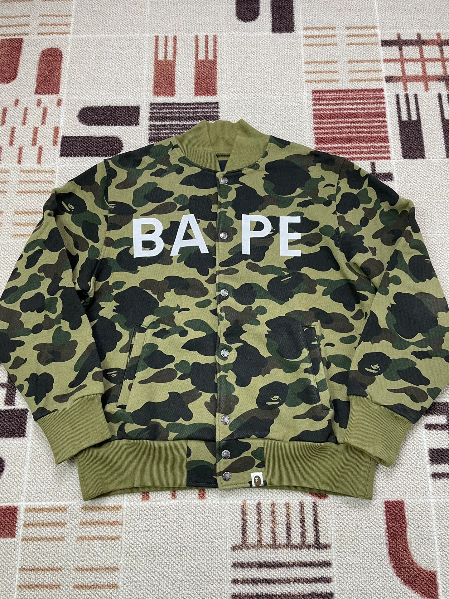 Bape BAPE OG 1ST Green Camo Baseball Jacket M Near New Size US M / EU 48-50 / 2 - 1 Thumbnail