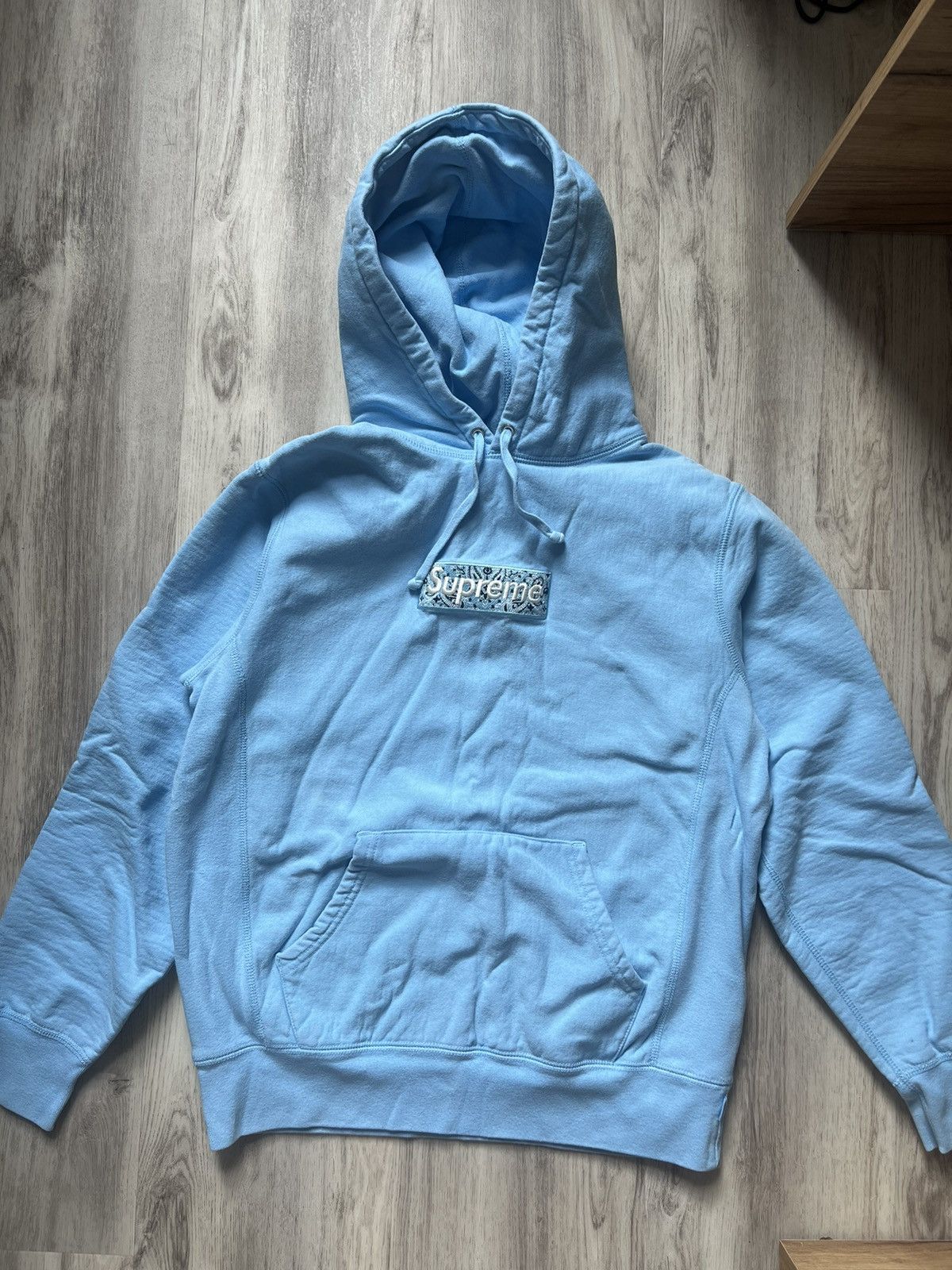 Supreme Supreme Bandana Box Logo Hoodie Baby Blue | Grailed