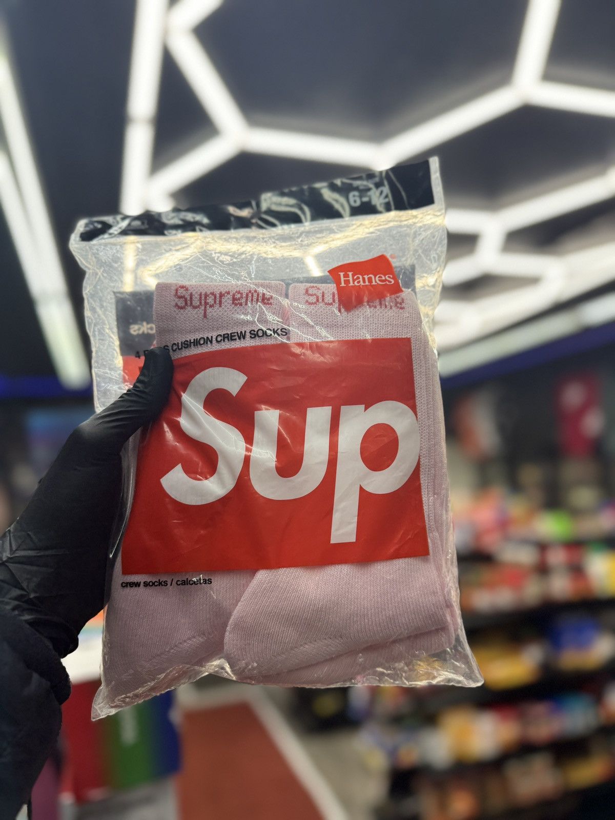 Hanes × Supreme Supreme Hanes crew socks (1 pair) Pink Size ONE SIZE - 2 Thumbnail