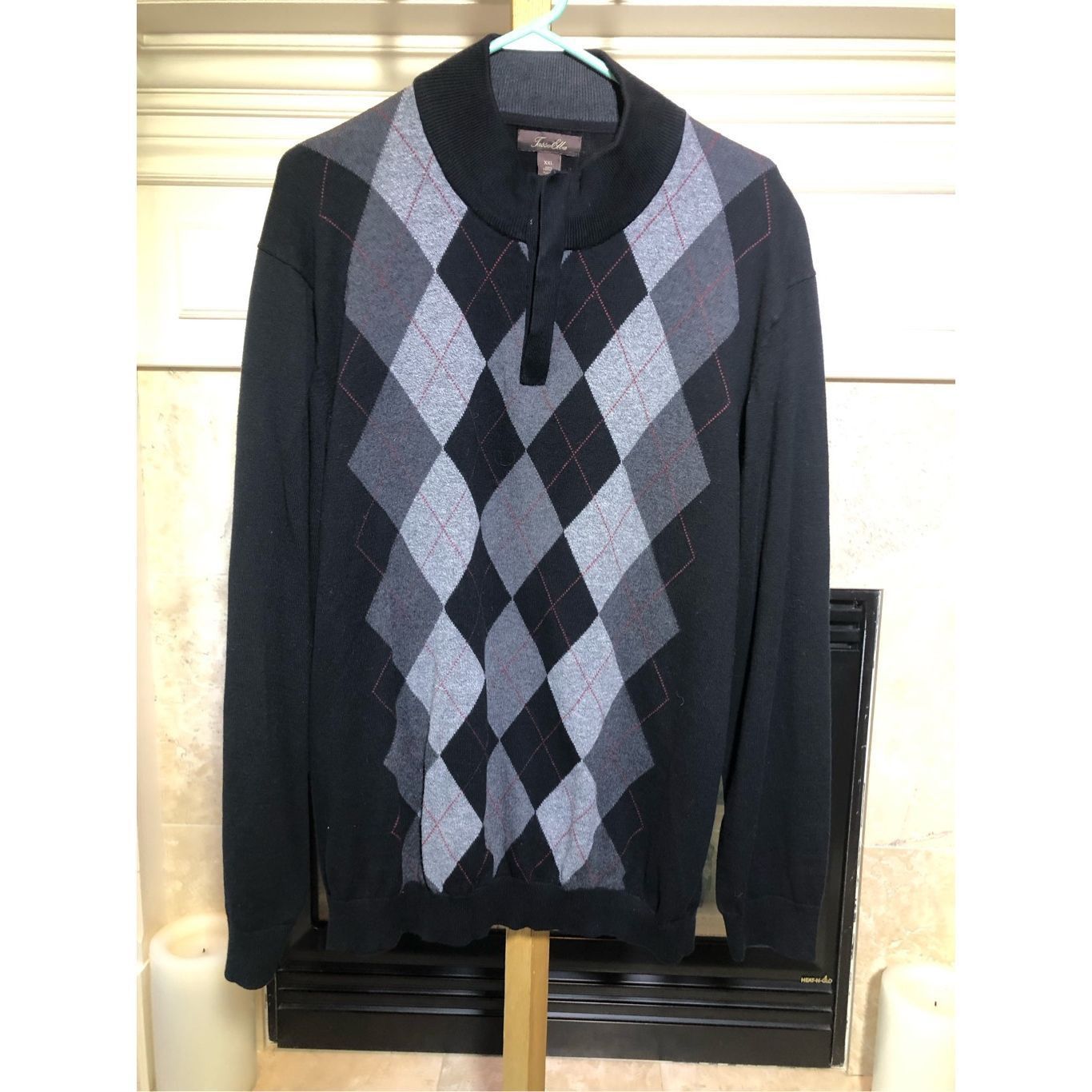 Tasso Elba Tasso Elba Women’s Black and Gray Diamond Pattern Cardigan P Size US XXL / EU 58 / 5 - 2 Thumbnail