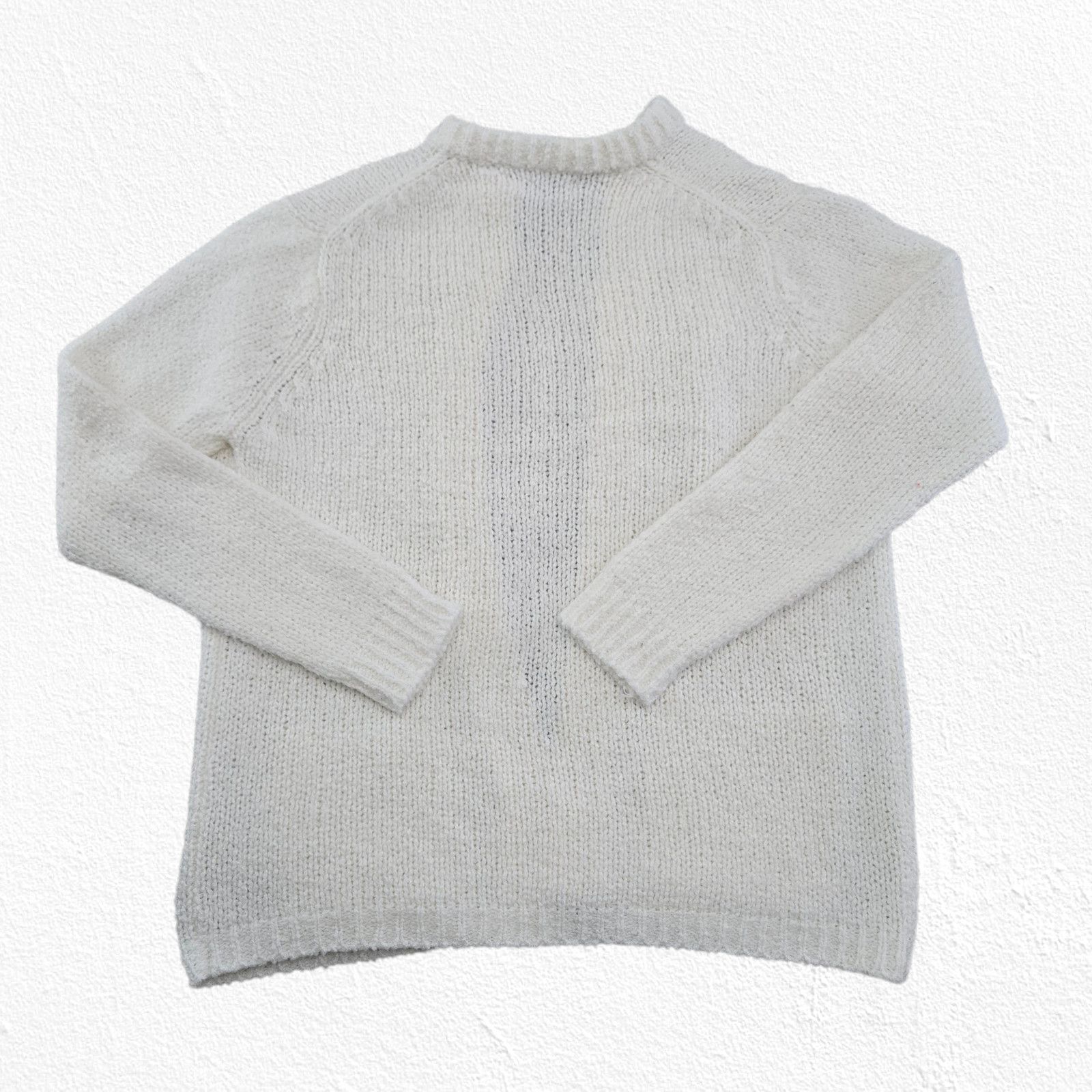 Vintage 80s Ivory Open Front Cardigan Sweater Size Large Size L / US 10 / IT 46 - 10 Thumbnail