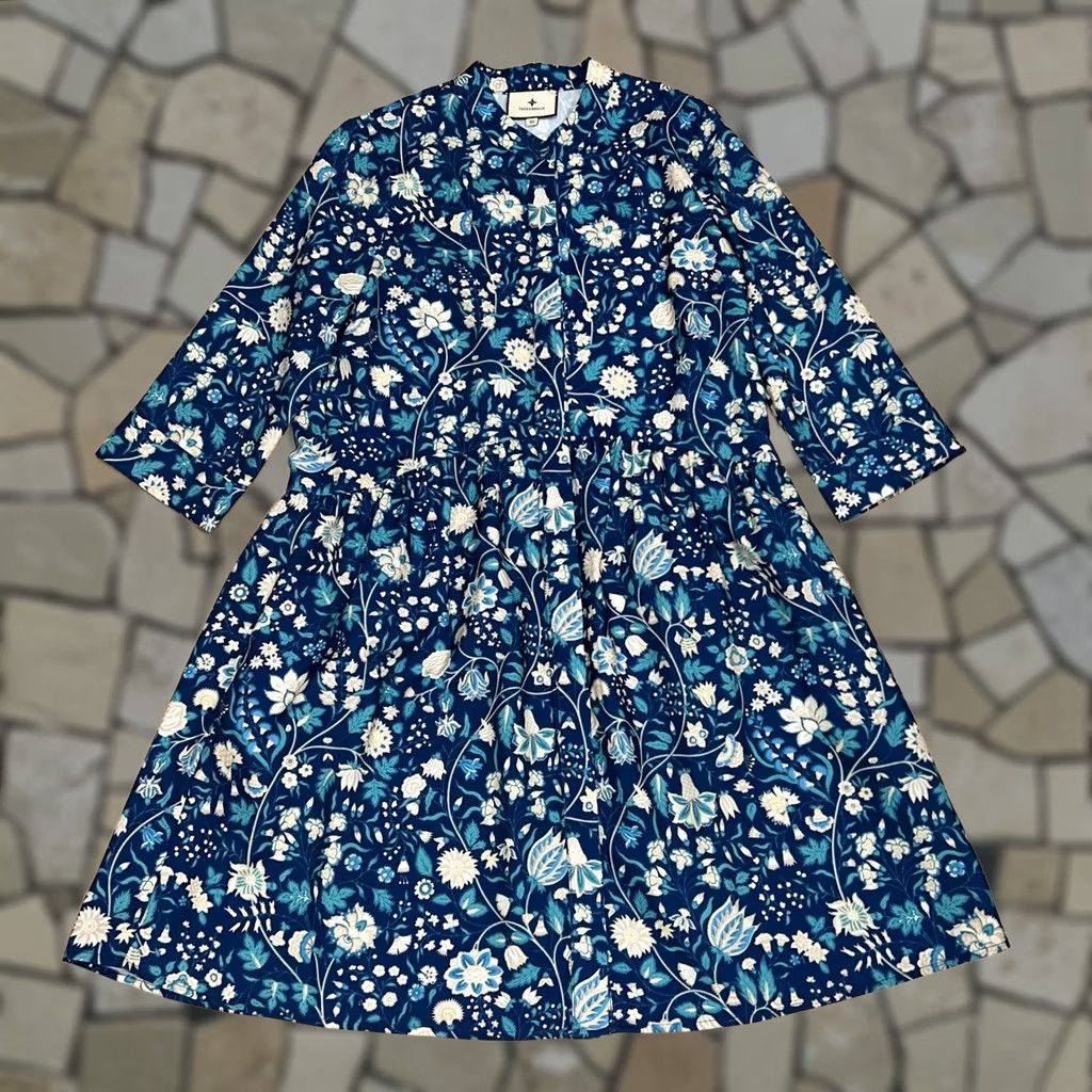 Vintage Tuckernuck Shirt Dress Floral Long Sleeve Women’s XS Blue A-Line Cardigan? Size XS / US 0-2 / IT 36-38 - 1 Thumbnail