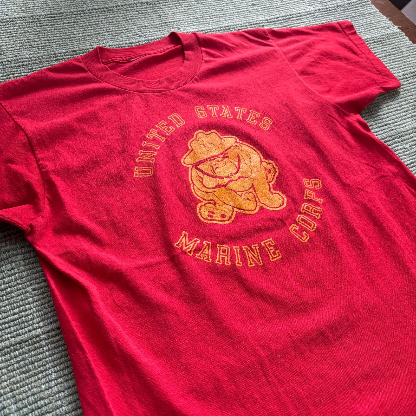 Vintage Vintage 80s Thin Single Stitched US Marines Tee Shirt Sz L Size US L / EU 52-54 / 3 - 6 Thumbnail