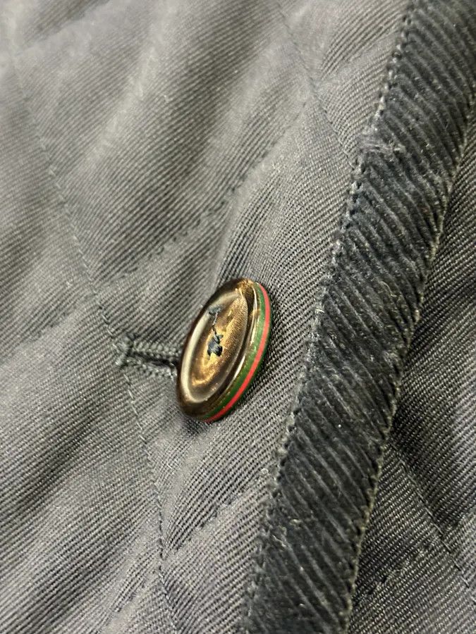 Gucci 2000s Gucci Navy Asymmetrical Quilted Officer Jacket Size US S / EU 44-46 / 1 - 8 Thumbnail