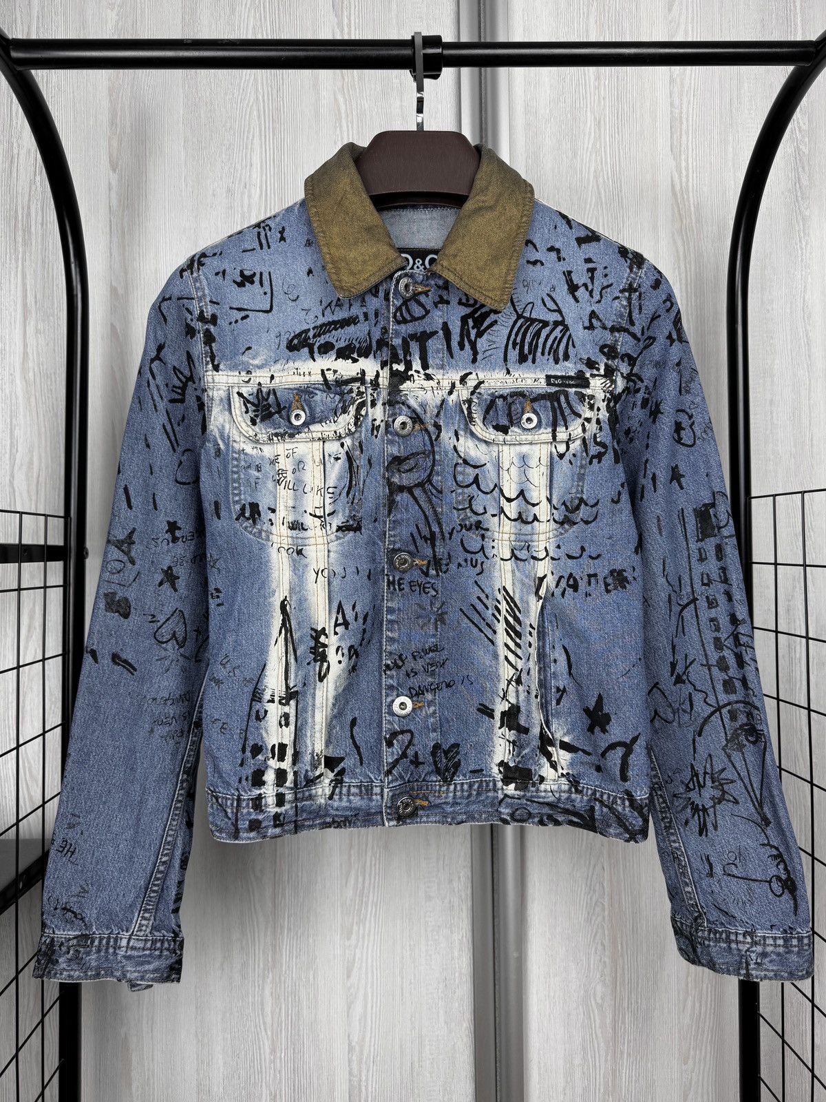 Dolce & Gabbana DOLCE & GABBANA SCRIBBLE GRAFFITI DENIM JACKET Size XS / US 0-2 / IT 36-38 - 2 Thumbnail