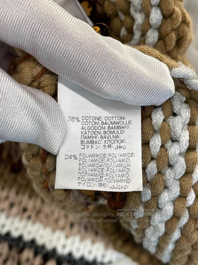 Brunello Cucinelli Brunello Cucinelli Heavy Beaded Cotton Knit Top Size XS / US 0-2 / IT 36-38 - 3 Thumbnail