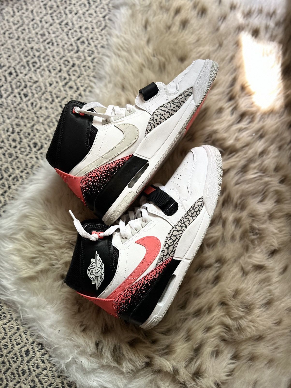 image of Jordan Brand Legacy 312 Tech Challenge 2 Hot Lava Shoes in White, Men's (Size 13)