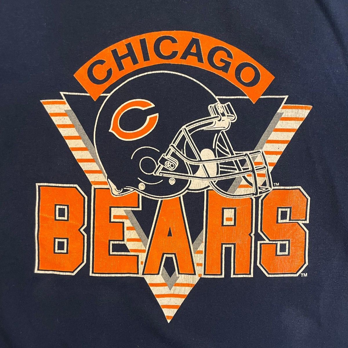 NFL Chicago Bears 90s NFL single stitch navy blue t-shirt tee Size US XL / EU 56 / 4 - 5 Thumbnail