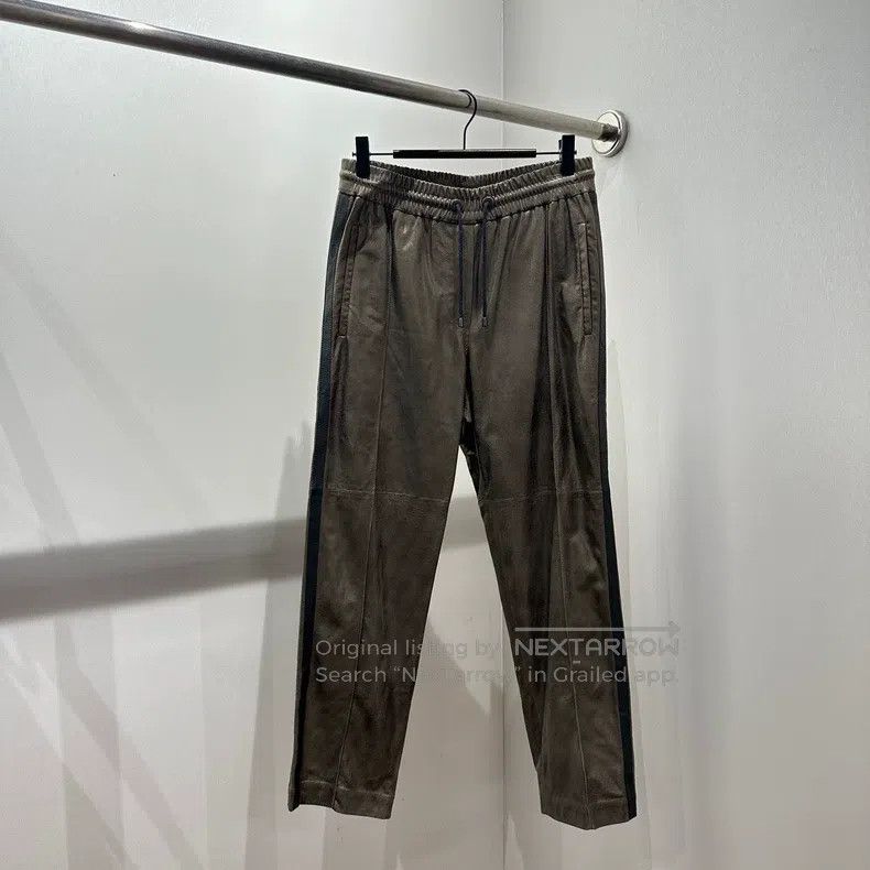 Brunello Cucinelli Brunello Cucinelli Leather Drawstring Casual Long Pants Size 25" / US 0 / IT 36 - 1 Thumbnail